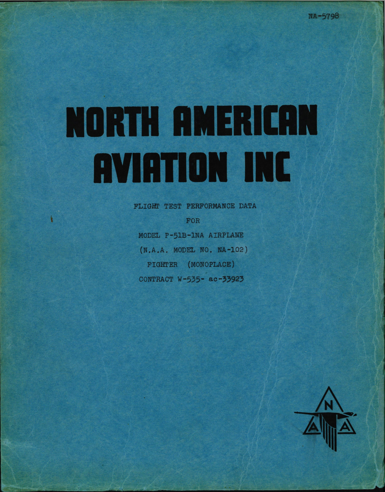 Sample page 1 from AirCorps Library document: Flight Test Performance Data - P-51B -  North American Engineering Dept