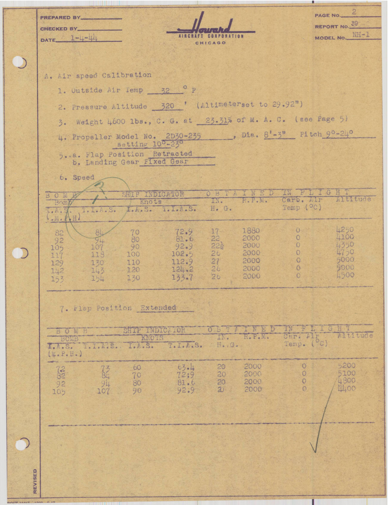 Sample page 3 from AirCorps Library document: Report 39, Flight Test Report, NH-1