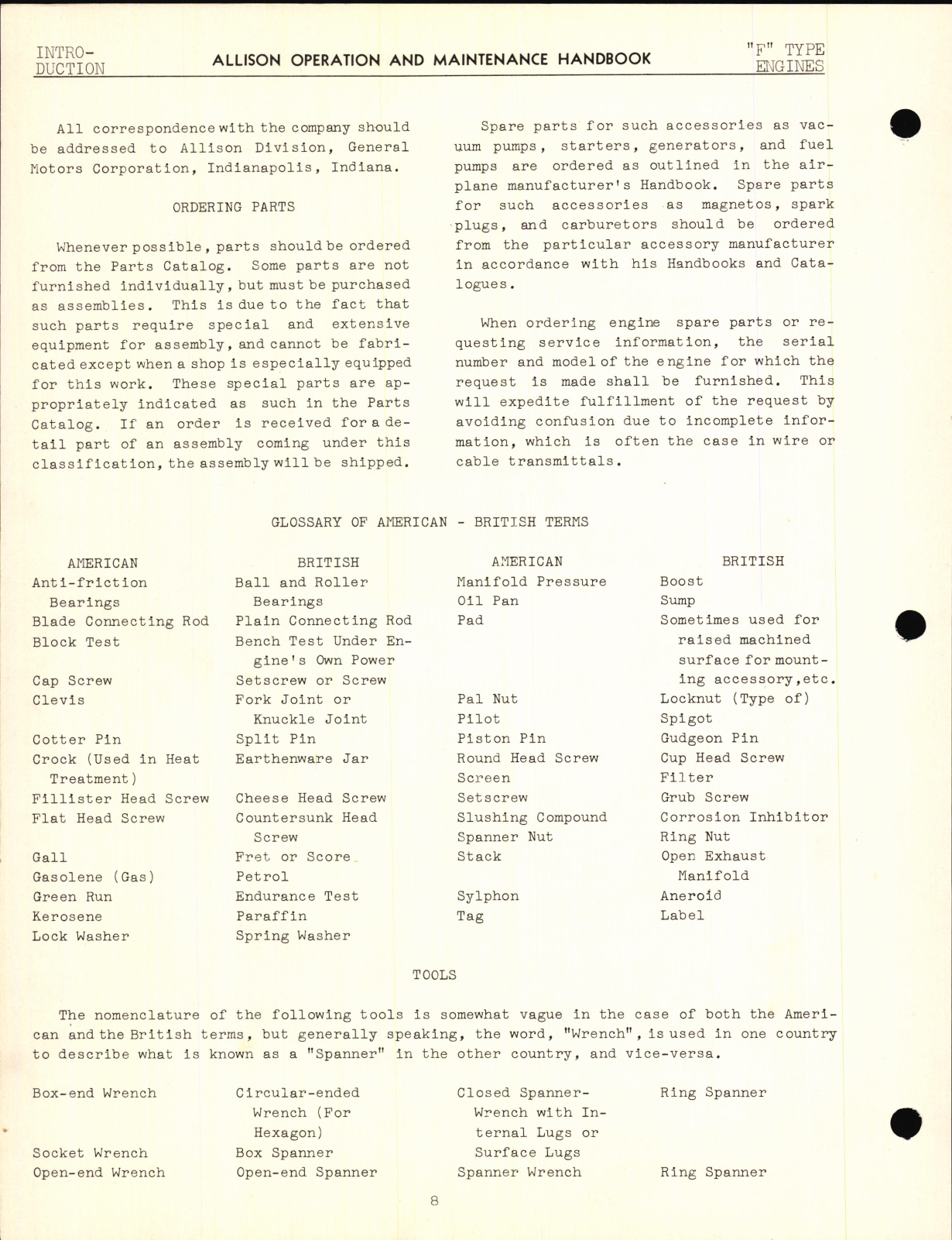 Sample page 12 from AirCorps Library document: Operation Maintenance and Overhaul Handbook for V-1710 