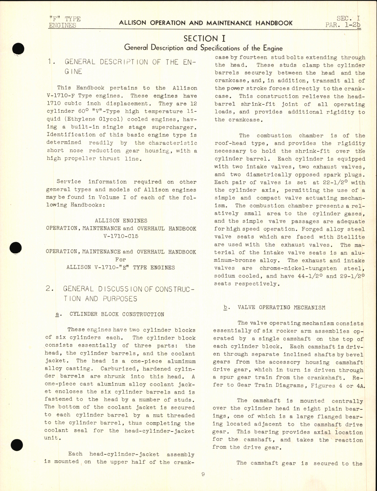 Sample page 13 from AirCorps Library document: Operation Maintenance and Overhaul Handbook for V-1710 