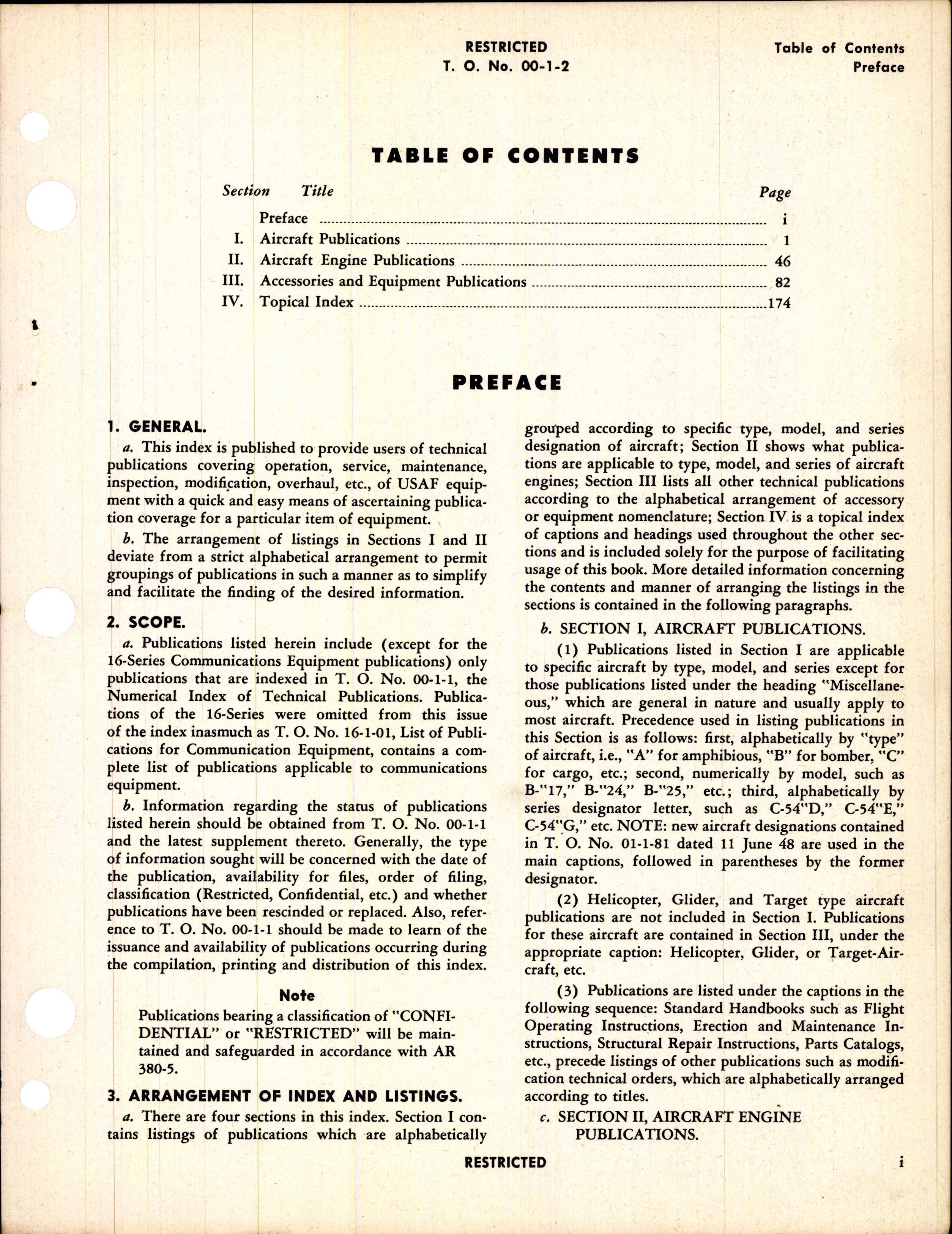 Sample page 3 from AirCorps Library document: Alphabetical index of Technical Publications