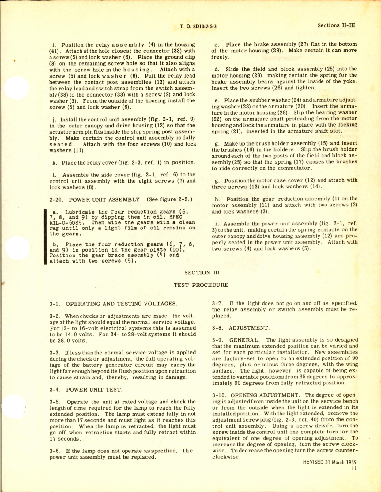 Sample page 3 from AirCorps Library document: Instructions for G-3800 Electrically Retractable Light