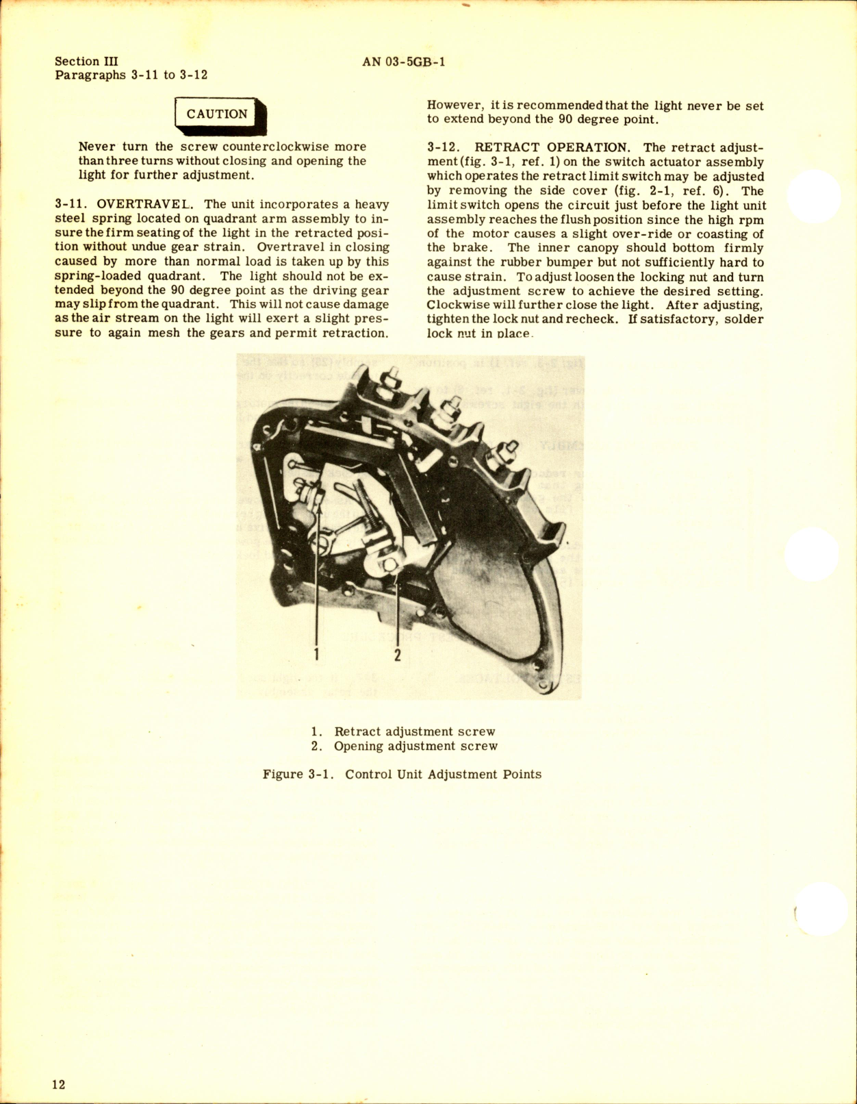 Sample page 4 from AirCorps Library document: Instructions for G-3800 Electrically Retractable Light