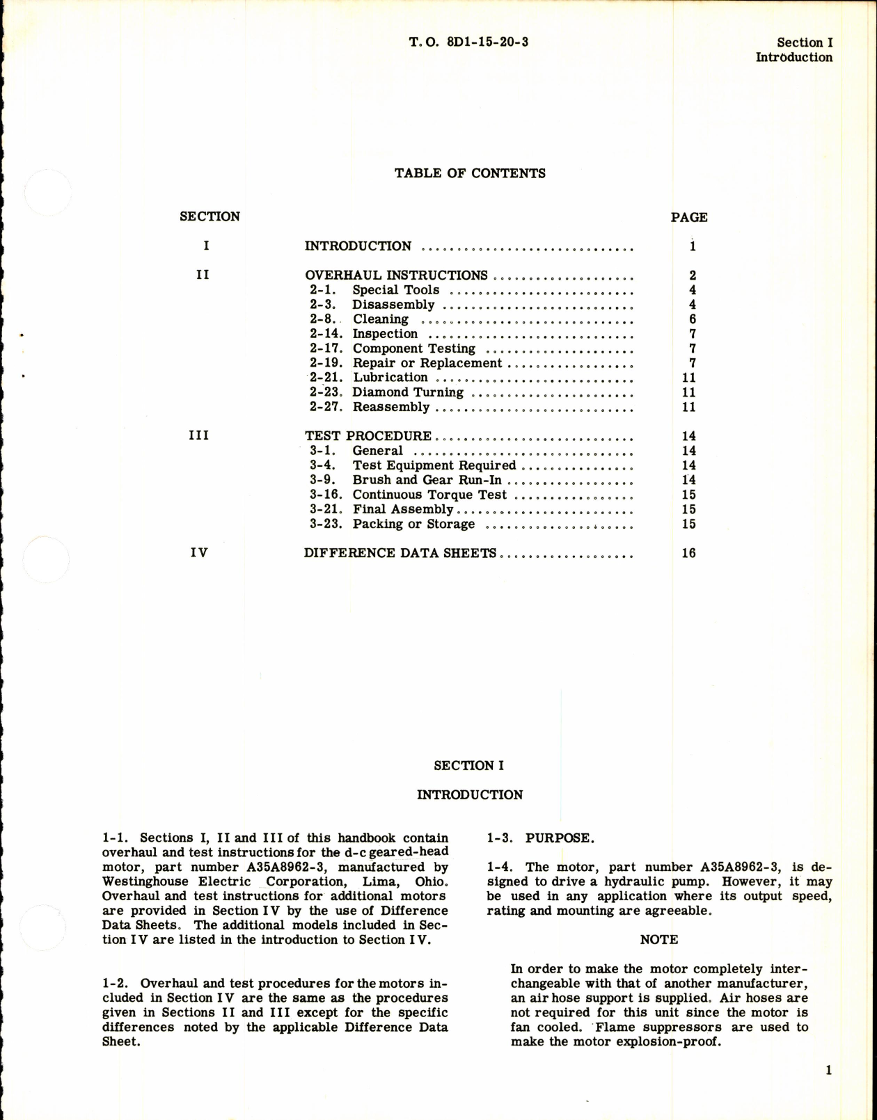 Sample page 3 from AirCorps Library document: Overhaul Instructions for Geared Head D-C Motors
