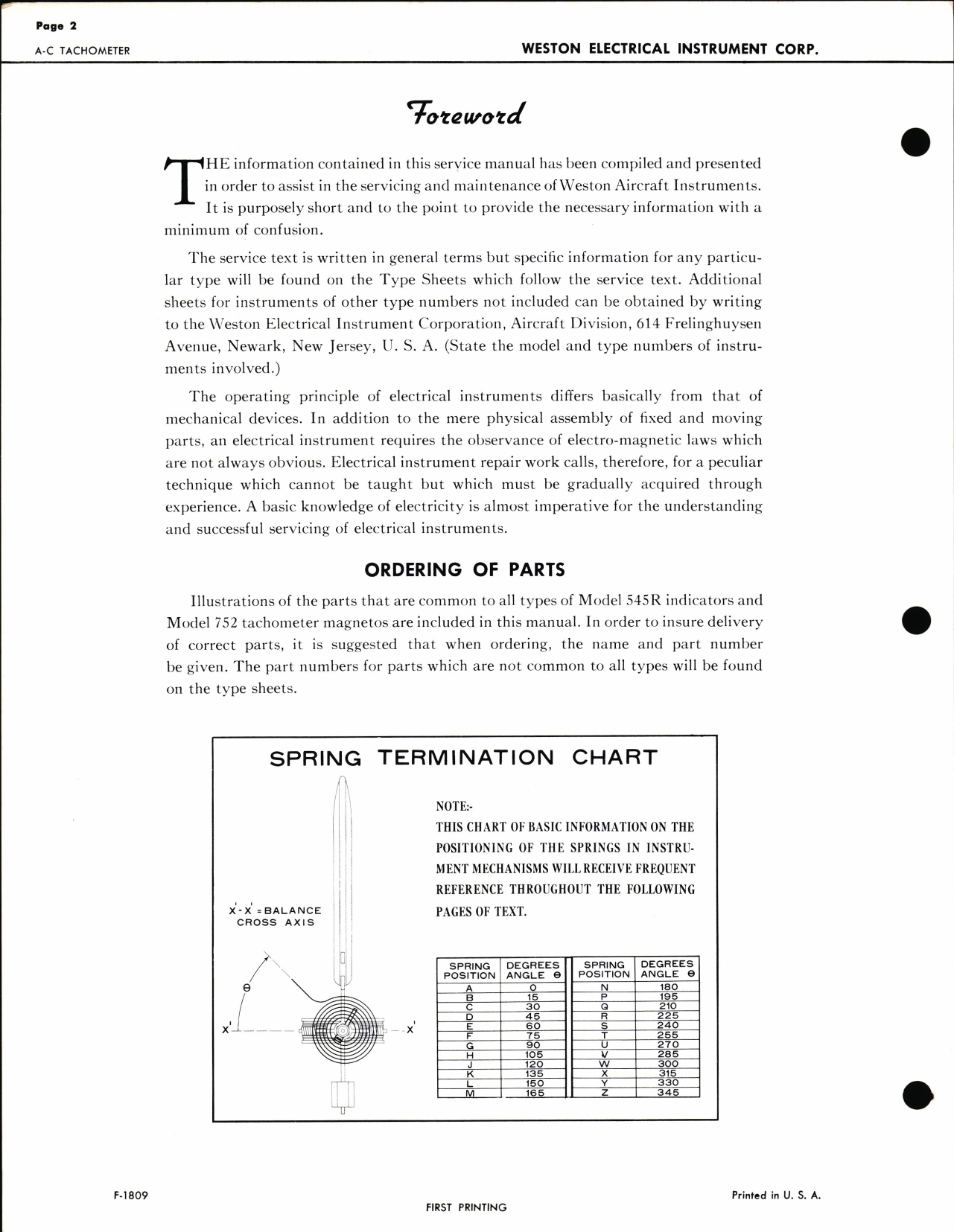 Sample page 2 from AirCorps Library document: Service Instructions for A-C Tachometer Model 752 Mag & 545R Indicator