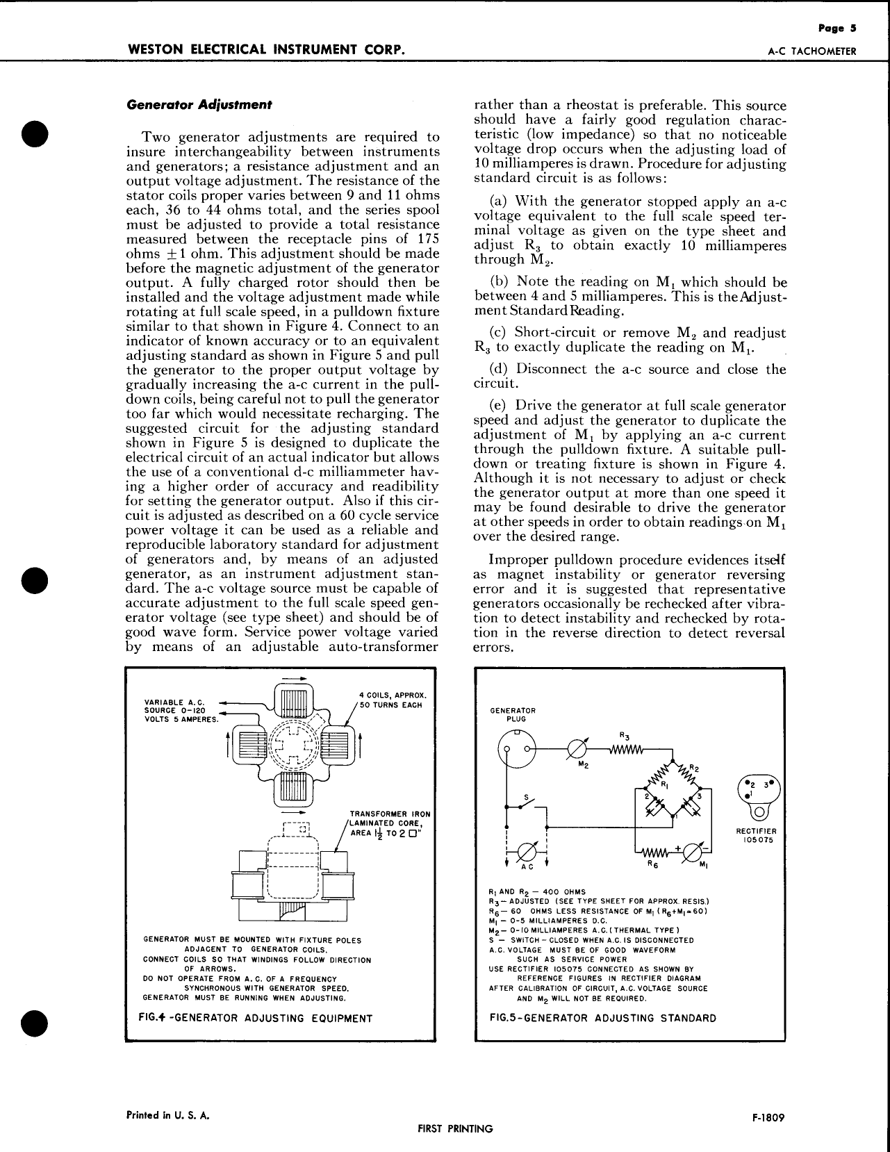 Sample page 5 from AirCorps Library document: Service Instructions for A-C Tachometer Model 752 Mag & 545R Indicator