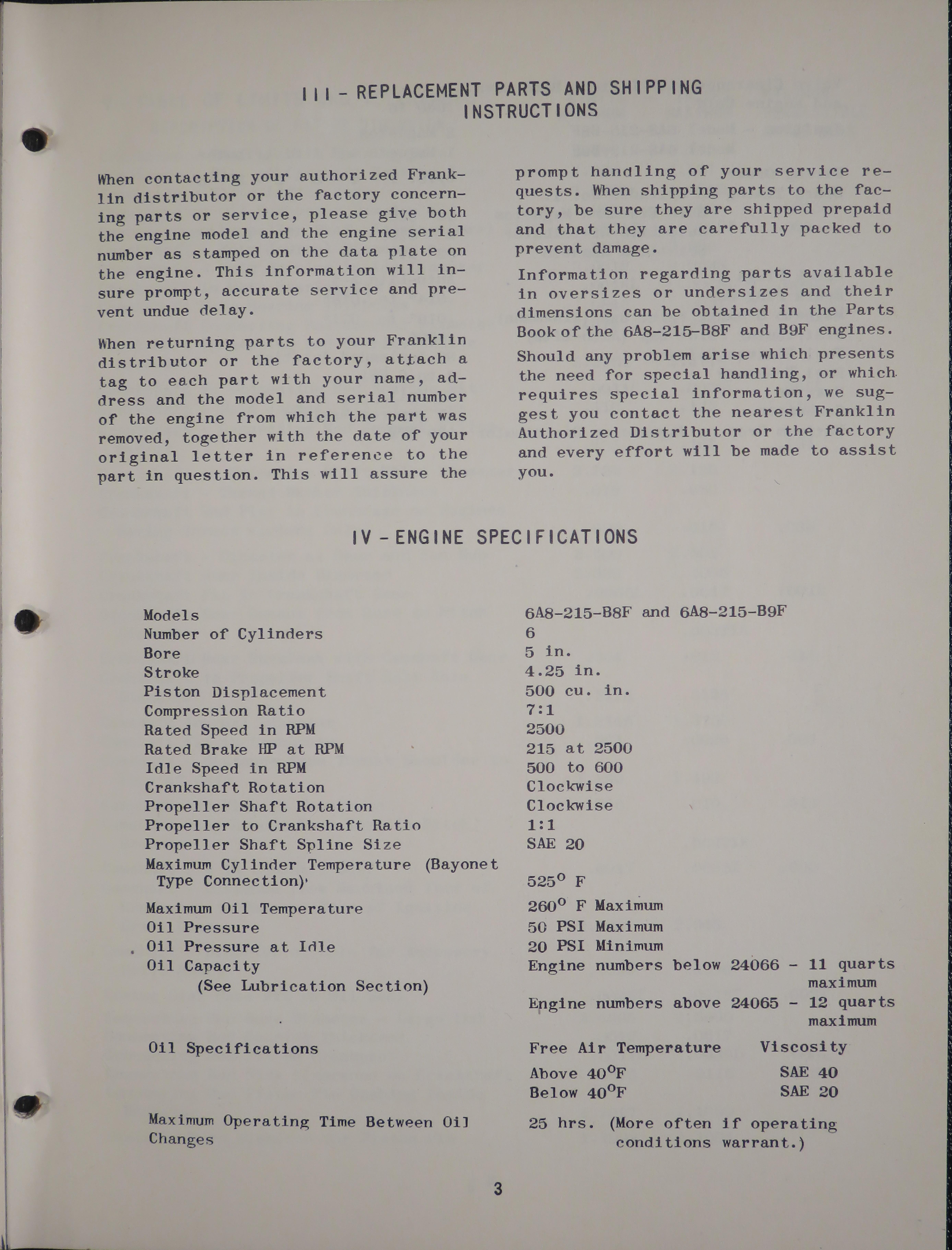 Sample page 9 from AirCorps Library document: Service Manual for Models 6A8-215-B8F and B9F Engines