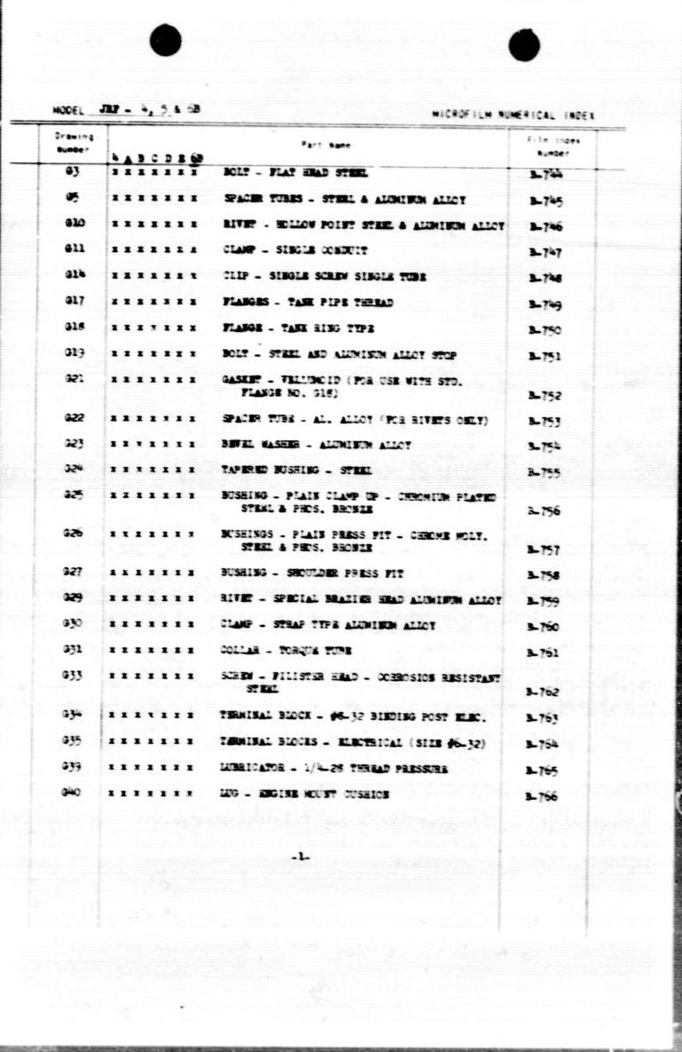 Sample page 4 from AirCorps Library document: Microfilm Numerical Index for JRF-4, -5, and -6B