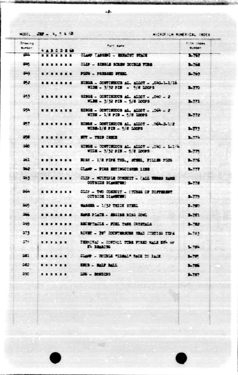 Sample page 5 from AirCorps Library document: Microfilm Numerical Index for JRF-4, -5, and -6B