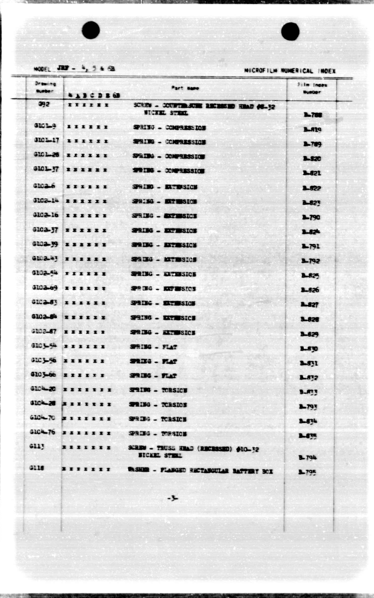 Sample page 6 from AirCorps Library document: Microfilm Numerical Index for JRF-4, -5, and -6B
