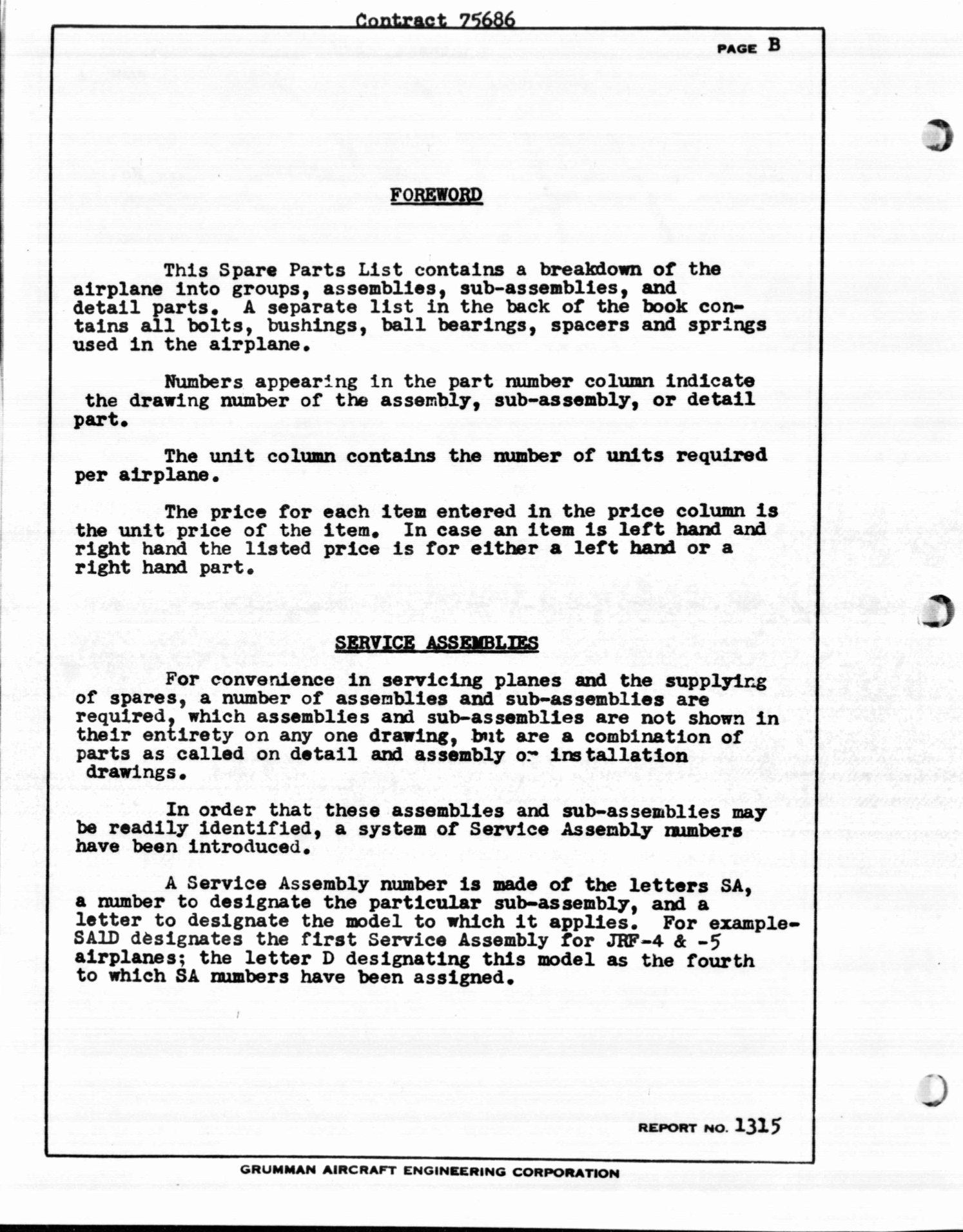 Sample page 2 from AirCorps Library document: Final Spare Parts List with Prices for JRF-4 and -5 Airplanes