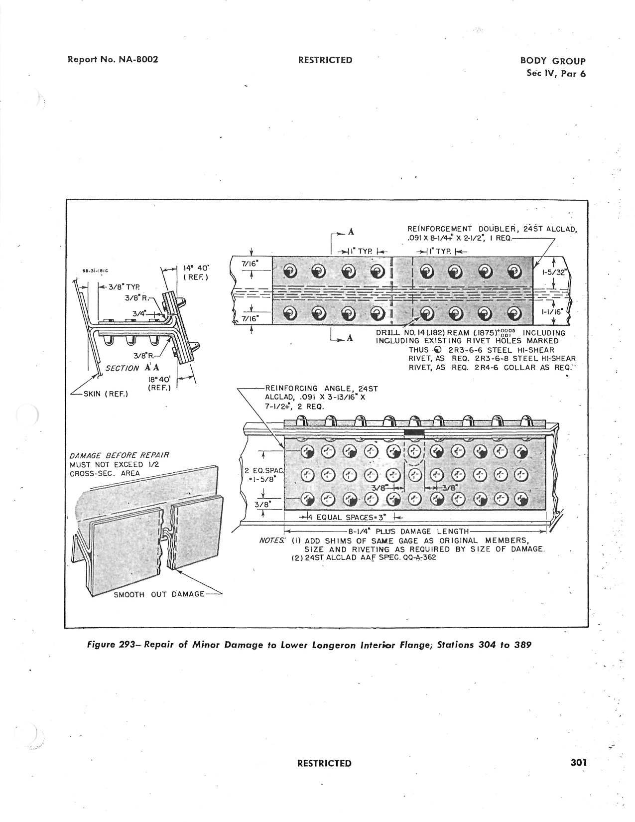 Sample page 310 from AirCorps Library document: General Repair Manual - B-25