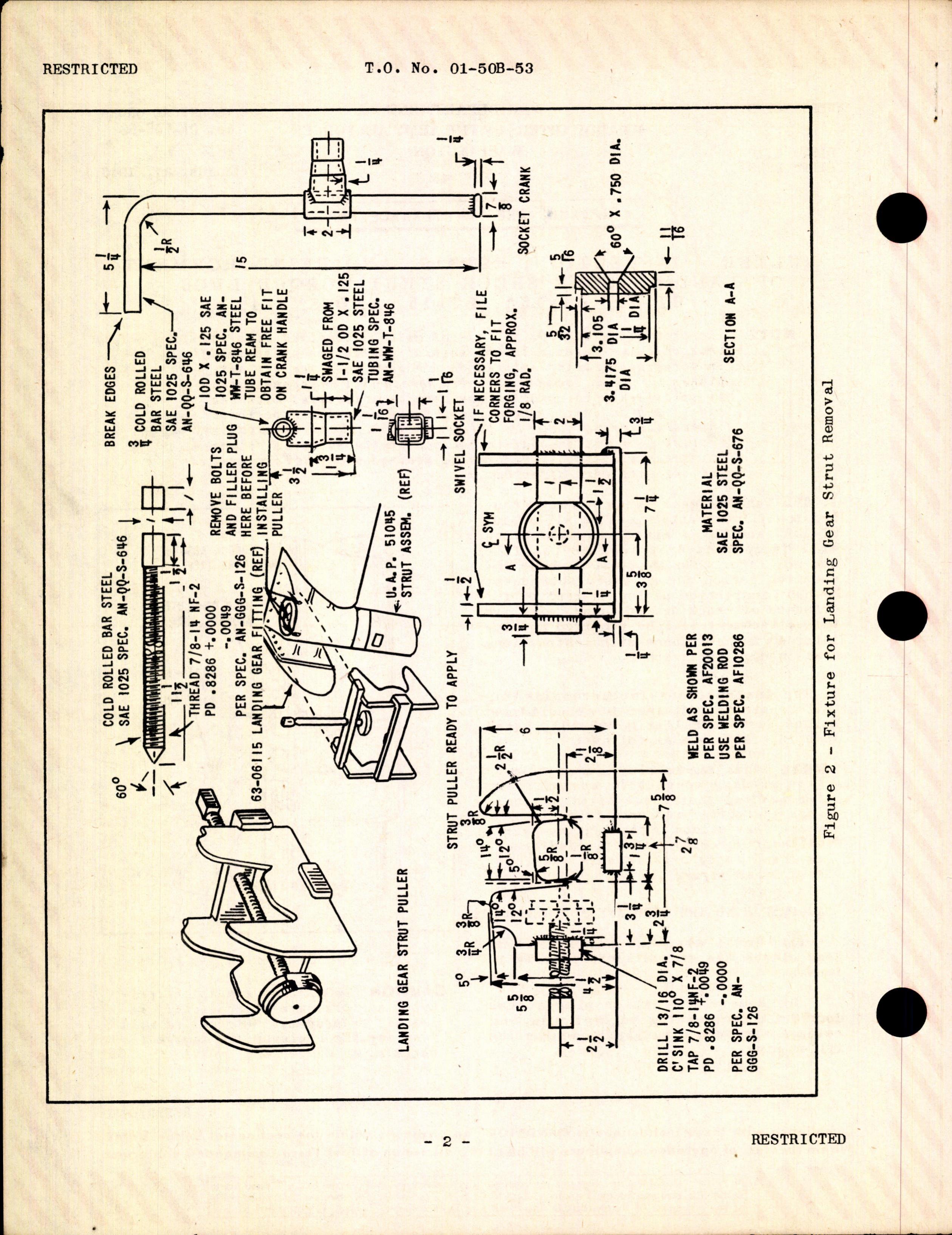 Sample page 2 from AirCorps Library document: Inspection, Repair, and Reinforcement of Landing-Gear Shock Strut Torque Lugs for BT-13