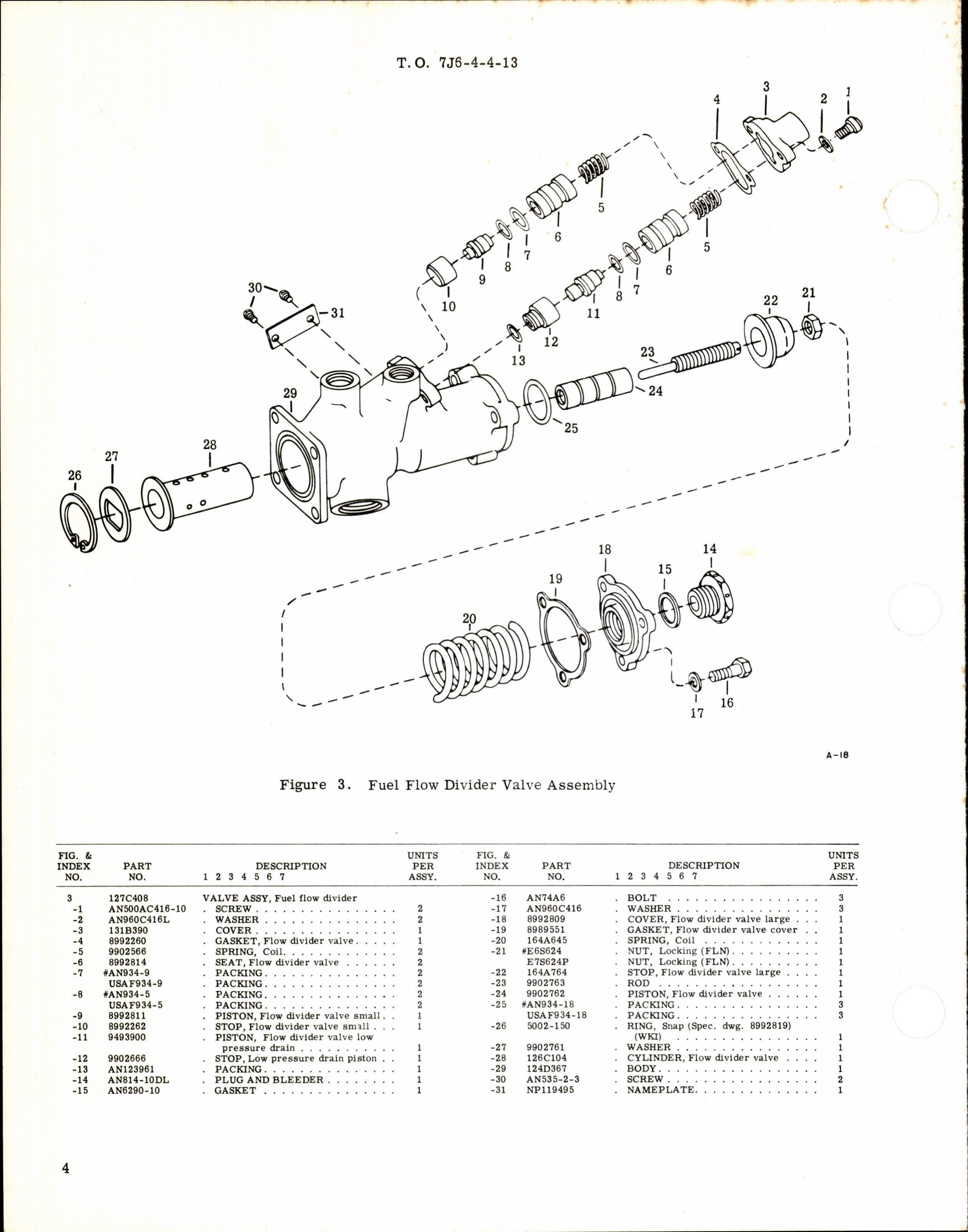 Sample page 4 from AirCorps Library document: Fuel Flow Divider Valve Assembly