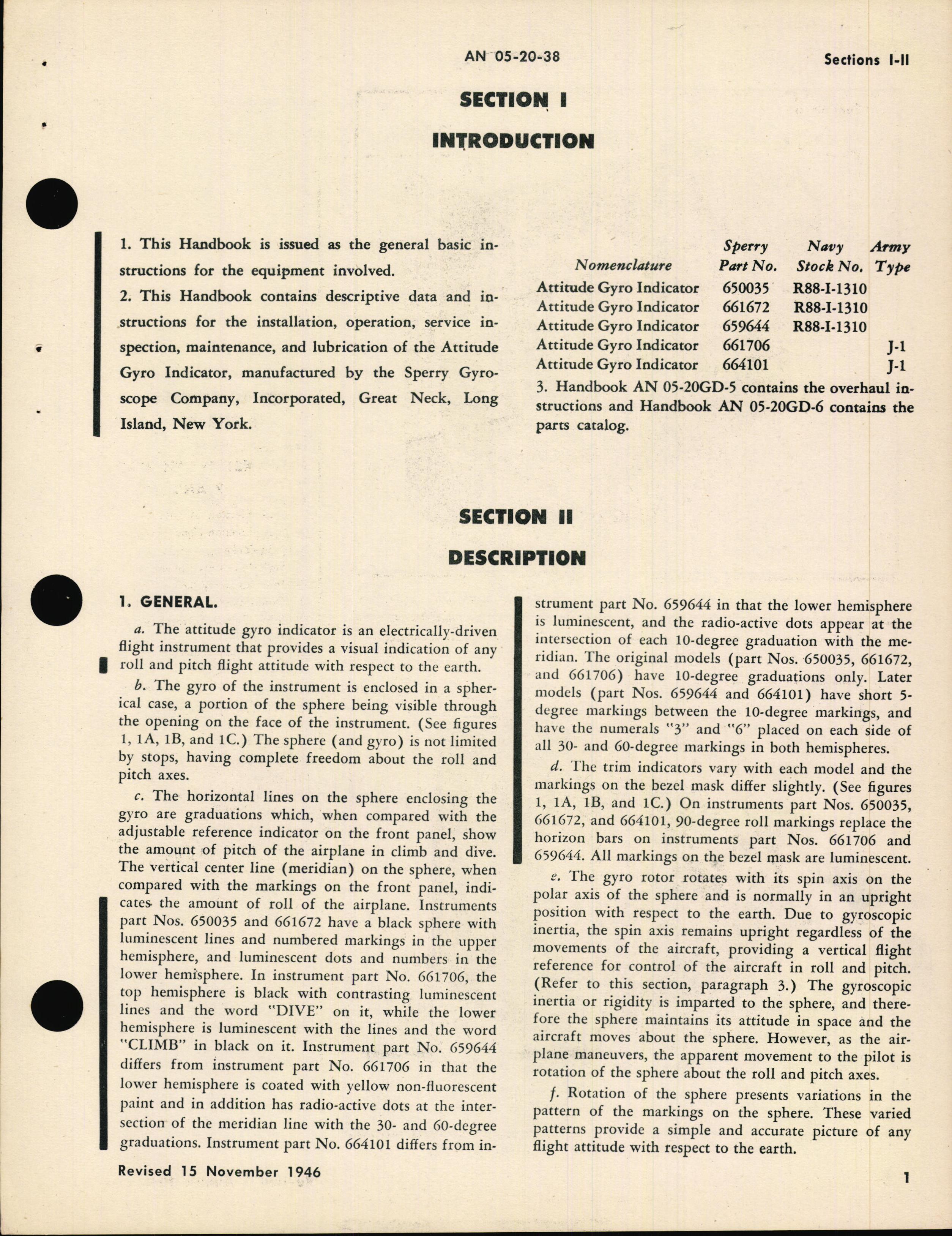 Sample page 5 from AirCorps Library document: Operation and Service Instructions for Attitude Gyro Indicator Type J-1