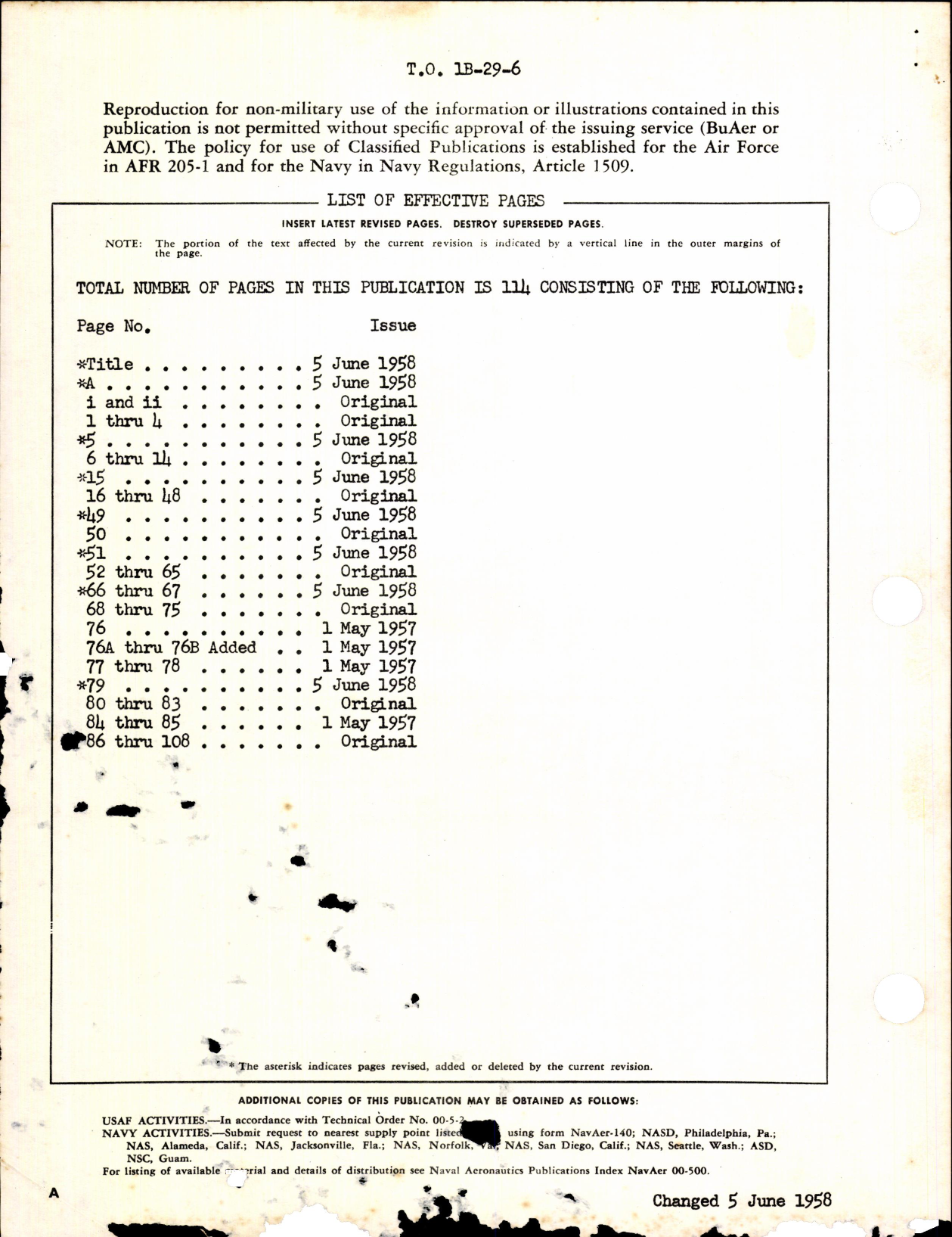 Sample page 2 from AirCorps Library document: Inspection Requirements for USAF Model B-29 Aircraft