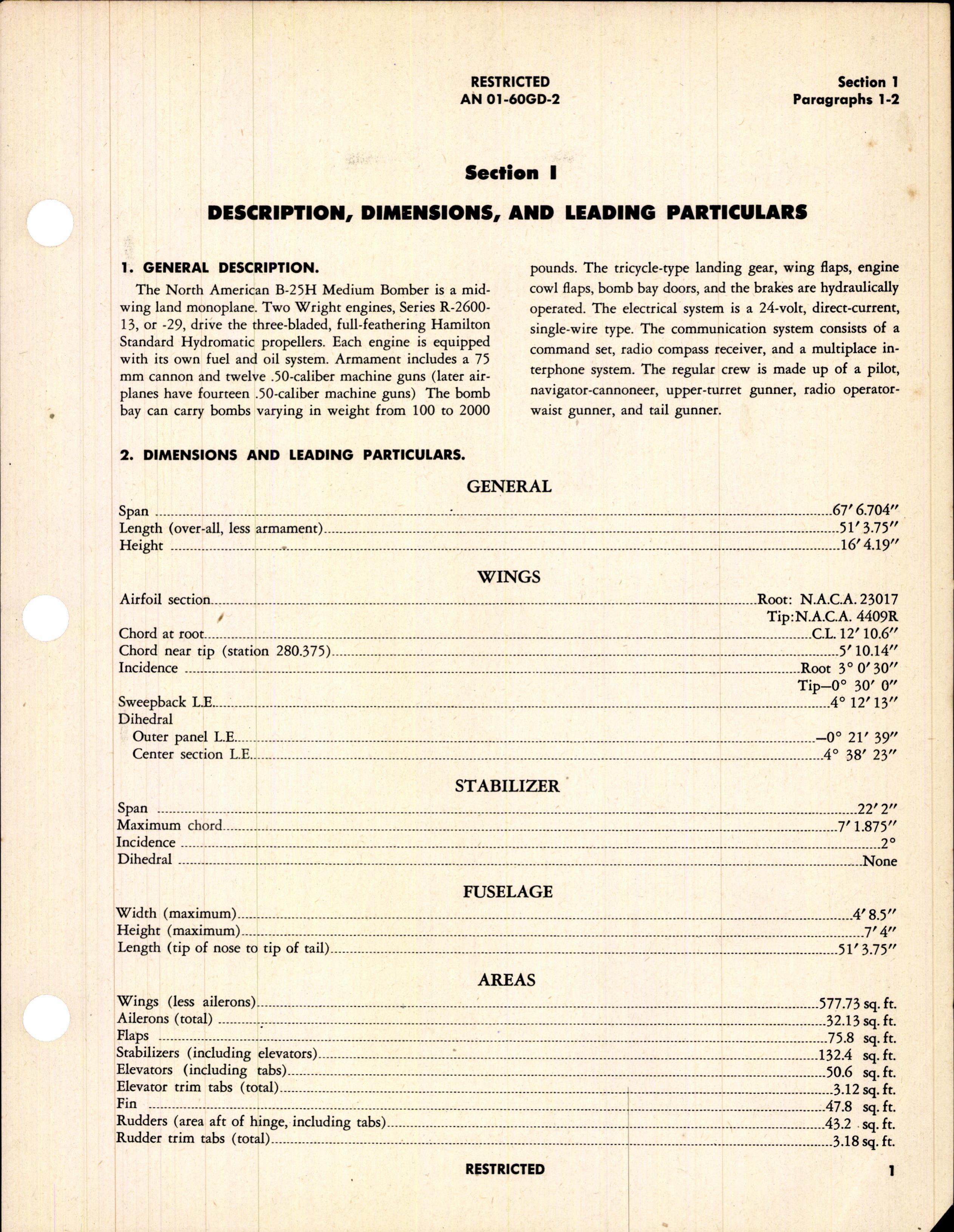 Sample page 5 from AirCorps Library document: Erection and Maintenance for B-25H-1, -5, -10-NA, and PBJ-1H