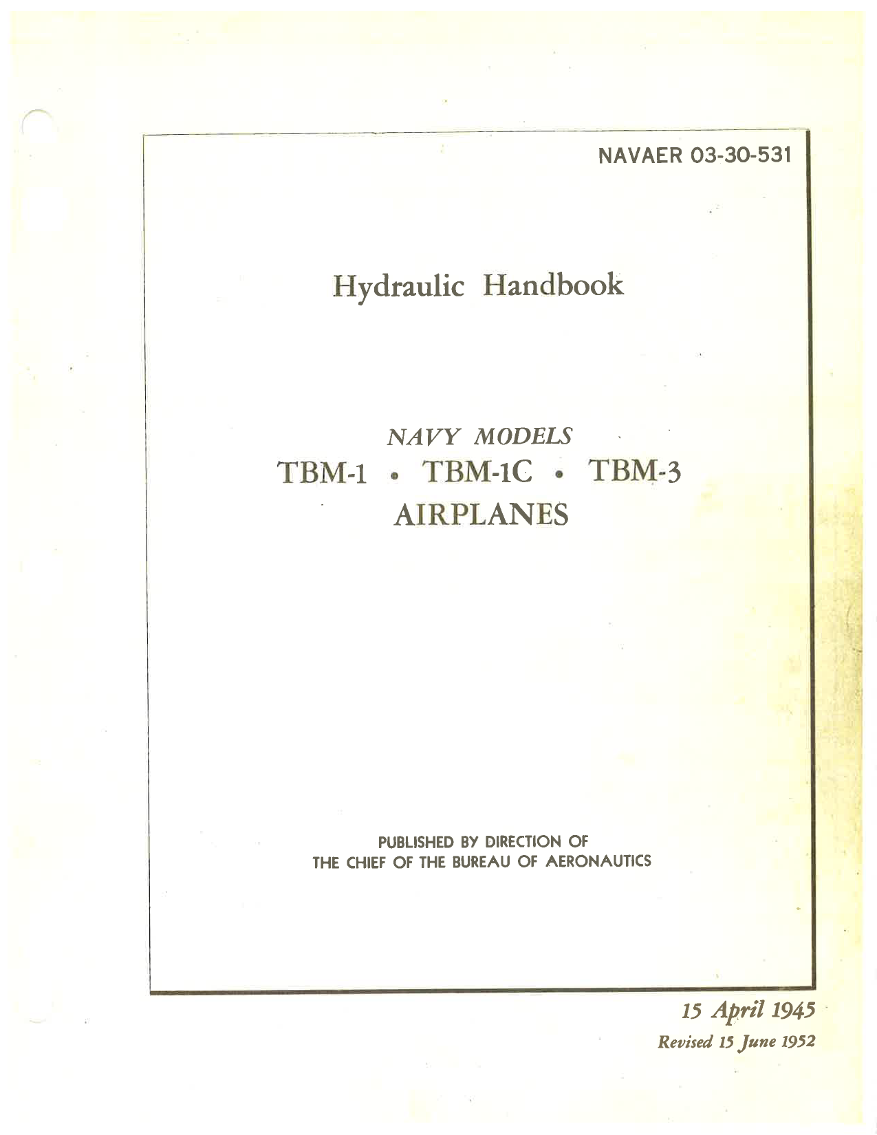 Sample page 1 from AirCorps Library document: Hydraulic Handbook - TBM