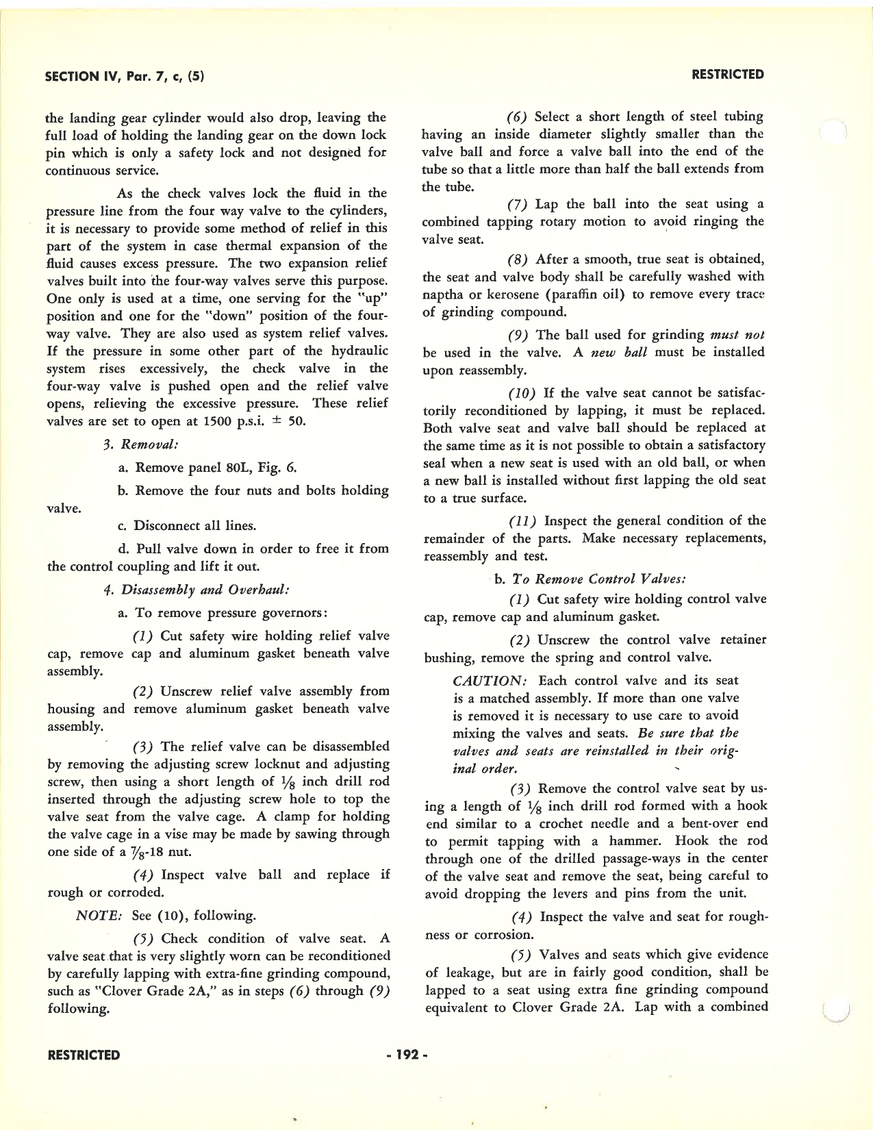 Sample page 193 from AirCorps Library document: Handbook of Instructions - Erection & Maintenance - P-38F