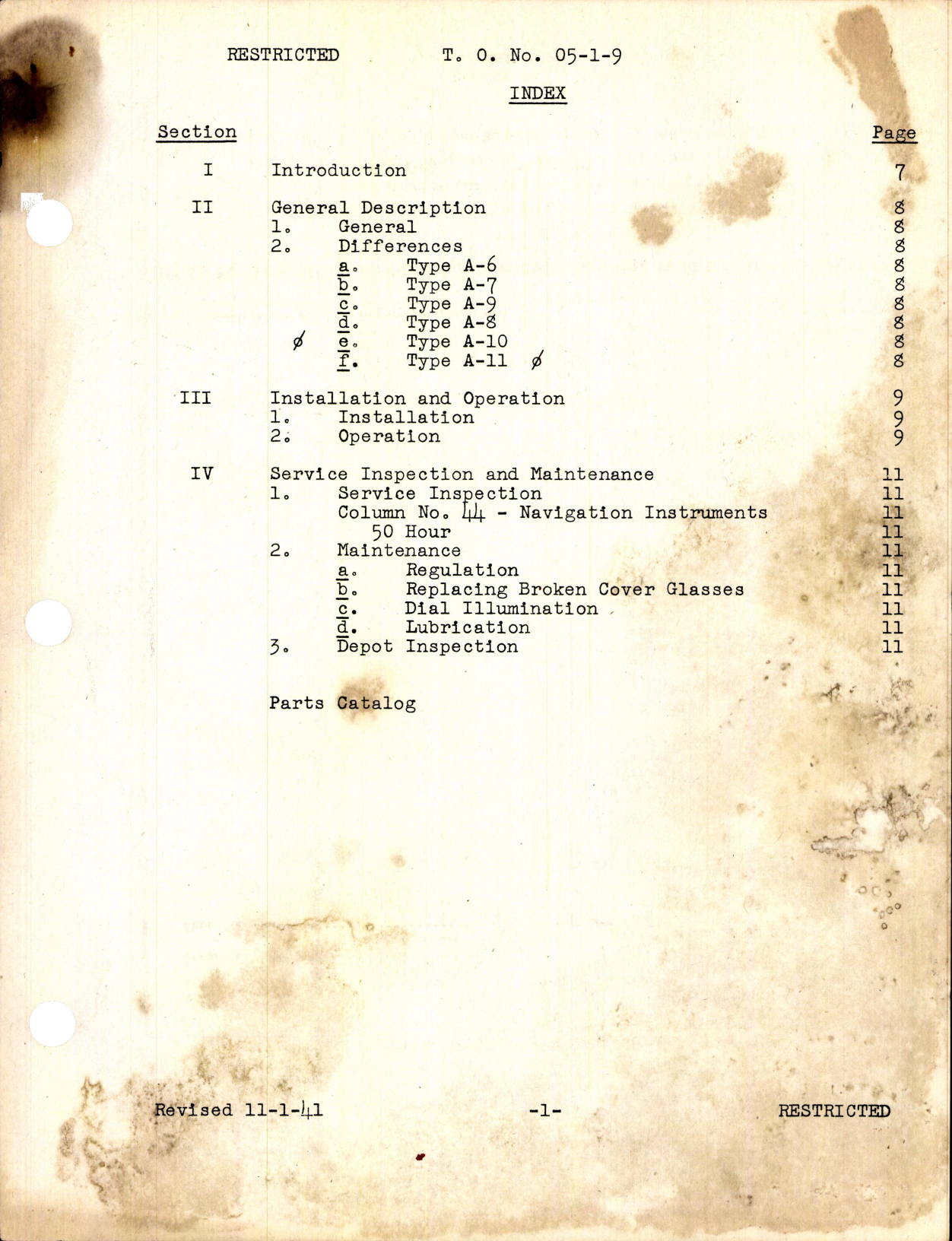 Sample page 3 from AirCorps Library document: Handbook of Instructions with Parts Catalog for Aircraft Clocks