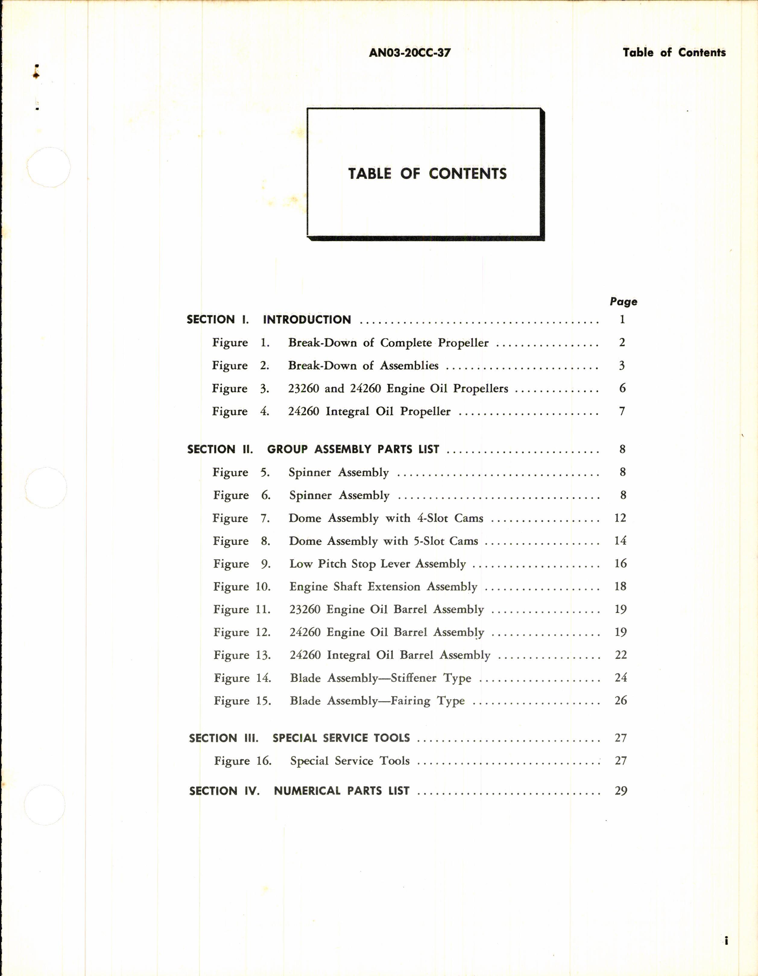 Sample page 3 from AirCorps Library document: Parts Catalog for Reversing Hydromatic Propeller Models 23260 and 24260