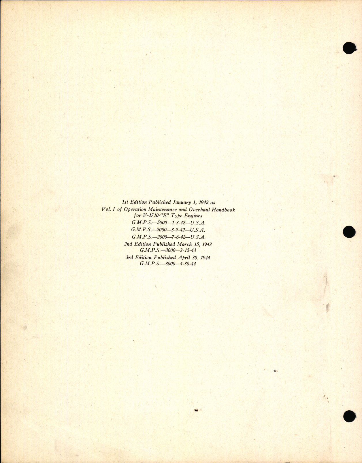 Sample page 2 from AirCorps Library document: Handbook of Operation and Maintenance for Allison V-1710 E Type Engines