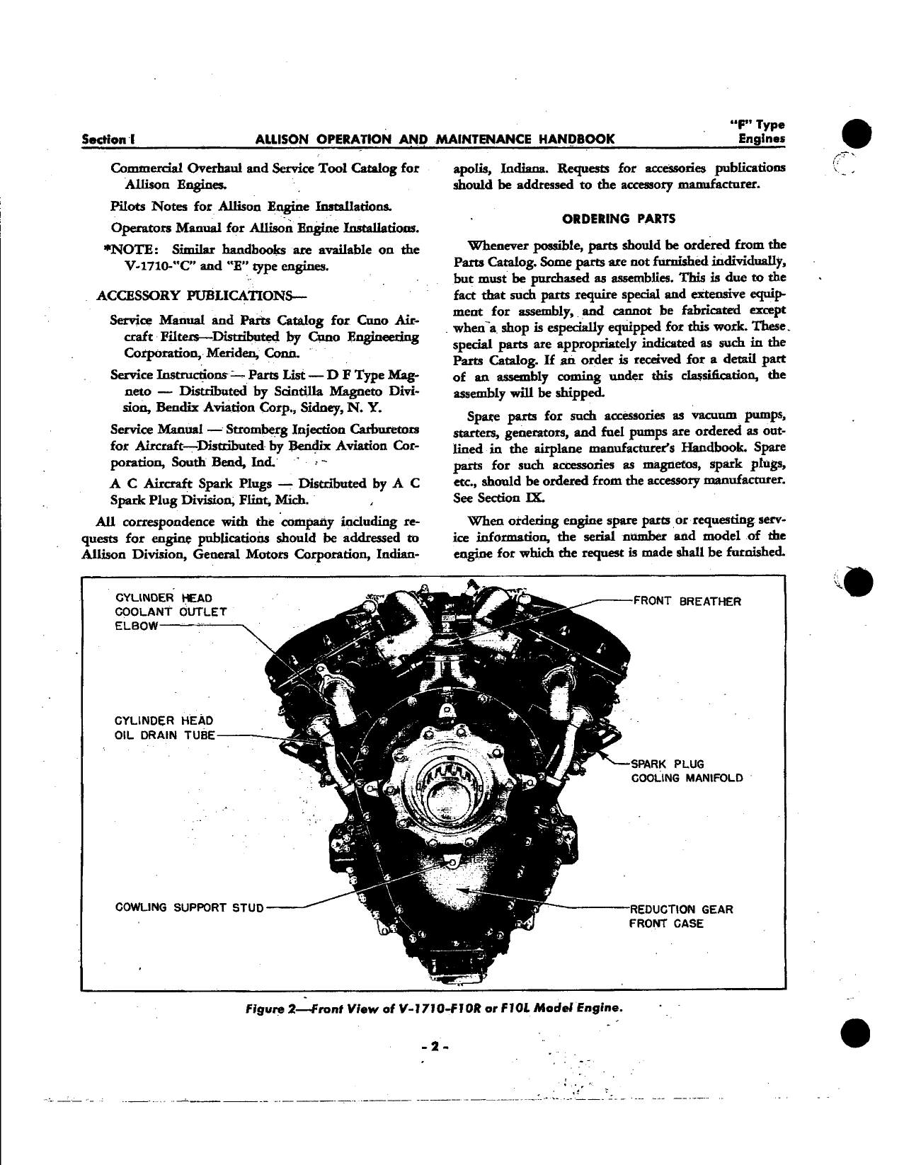 Sample page 8 from AirCorps Library document: Handbook of Operation and Maintenance for Allison V-1710 