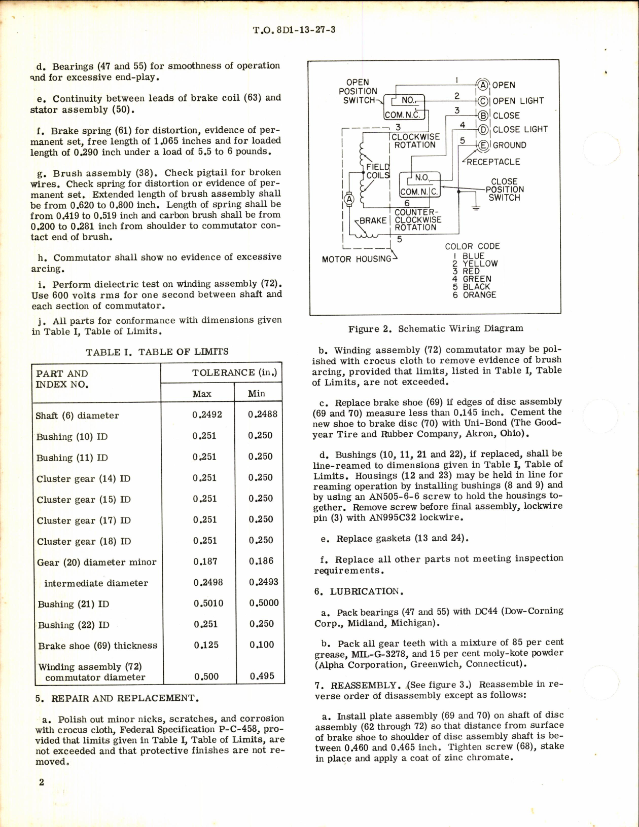 Sample page 2 from AirCorps Library document: Overhaul Instructions with Parts Breakdown for Hot Air Shut-Off Valve Motor & Actuator Part No. 334522