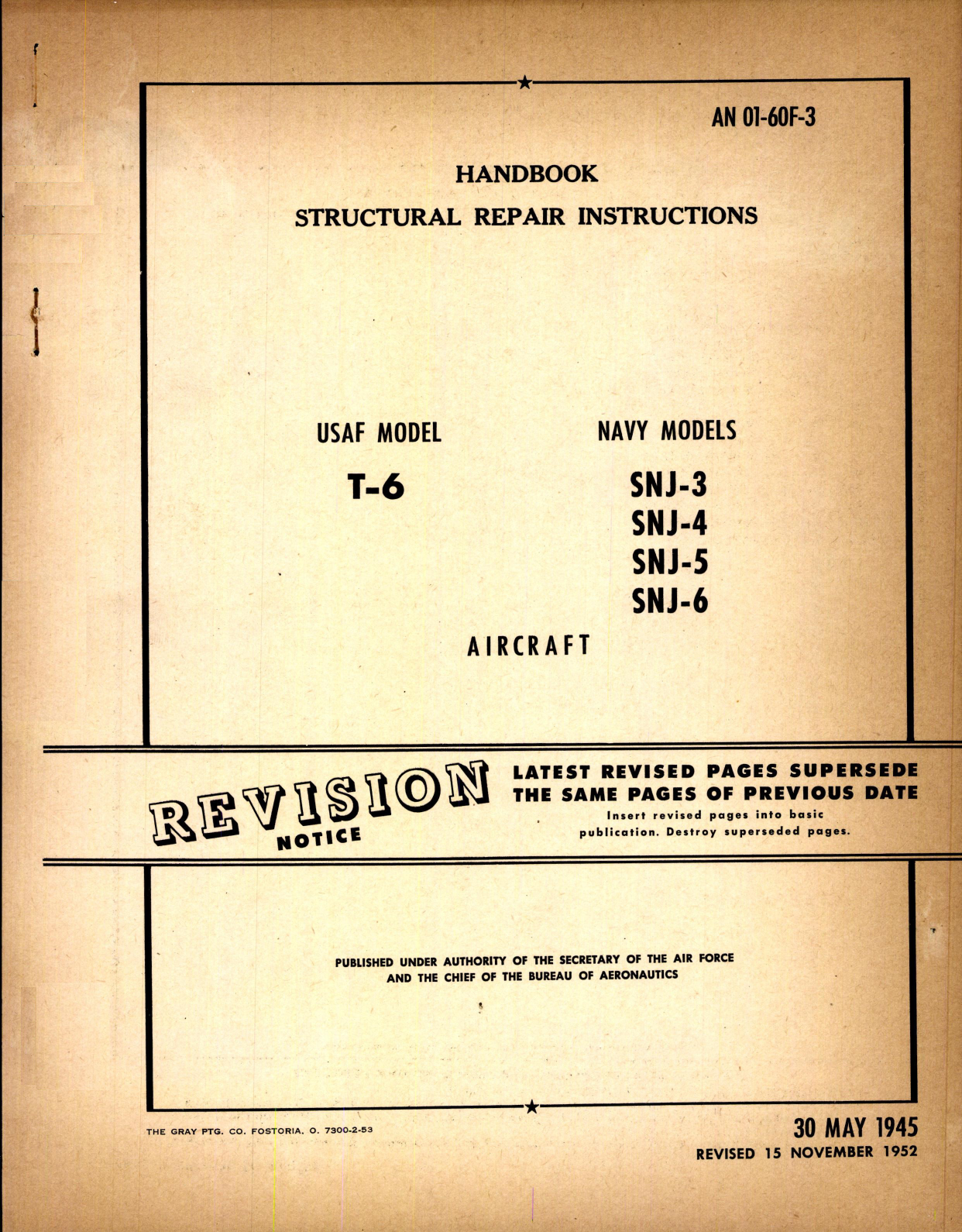 Sample page 1 from AirCorps Library document: Handbook Structural Repair Instructions for T-6