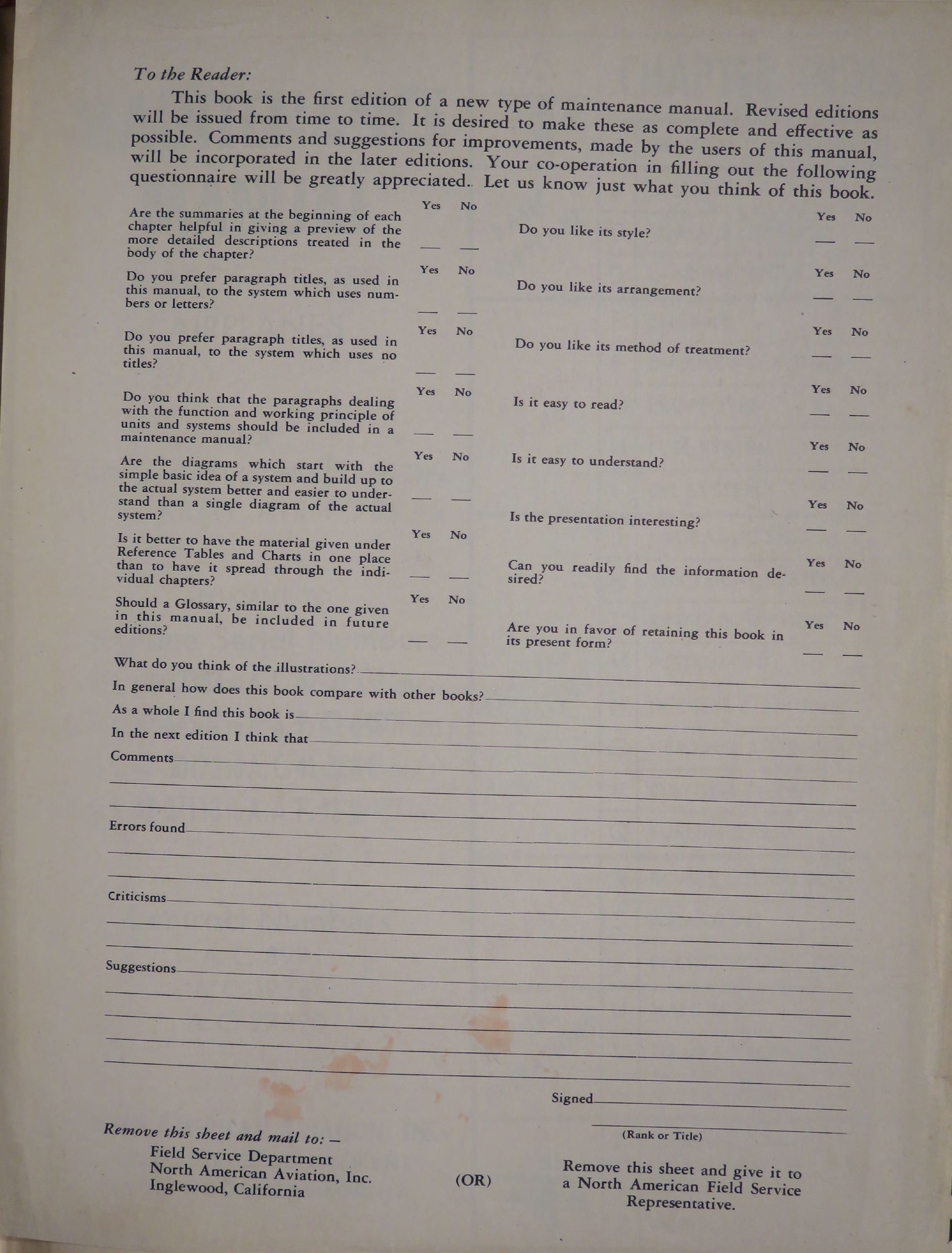 Sample page 3 from AirCorps Library document: Maintenance Manual for B-25C and B-25D (Part 1)