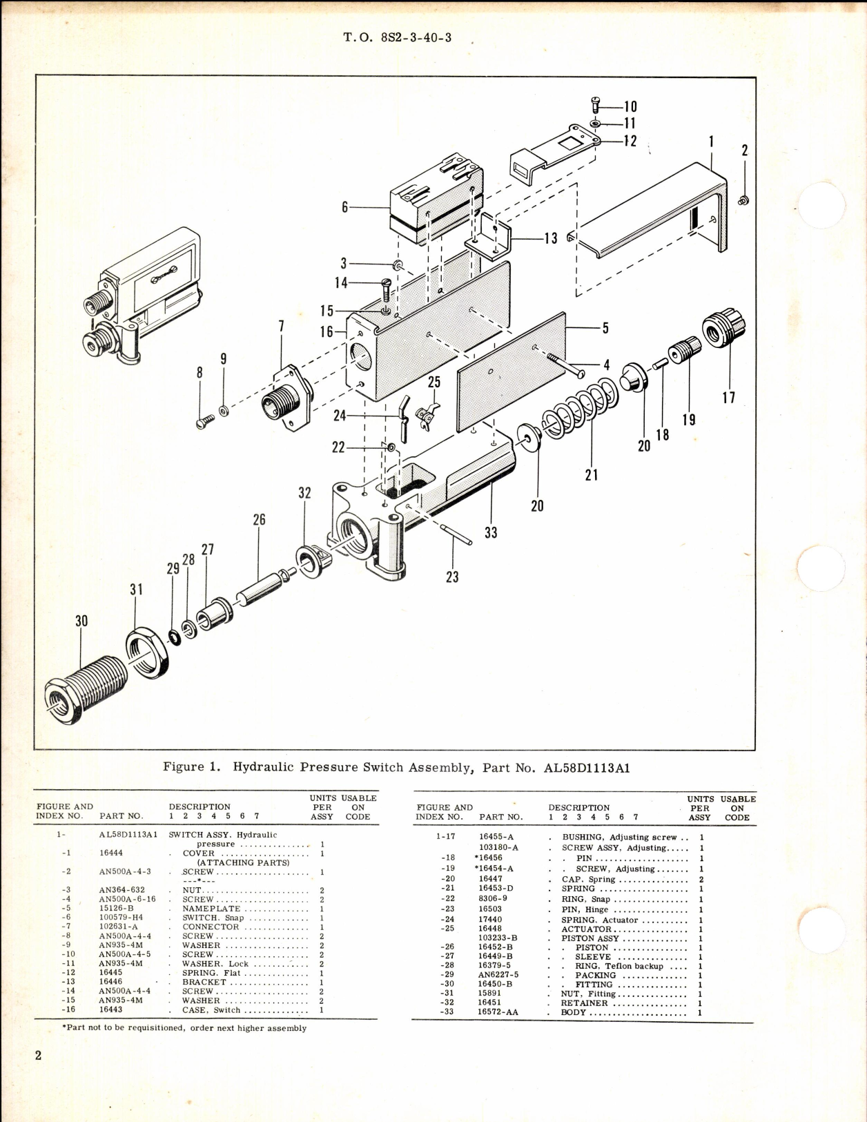 Sample page 2 from AirCorps Library document: Hydraulic Pressure Switch Part No AL-58D1113A1
