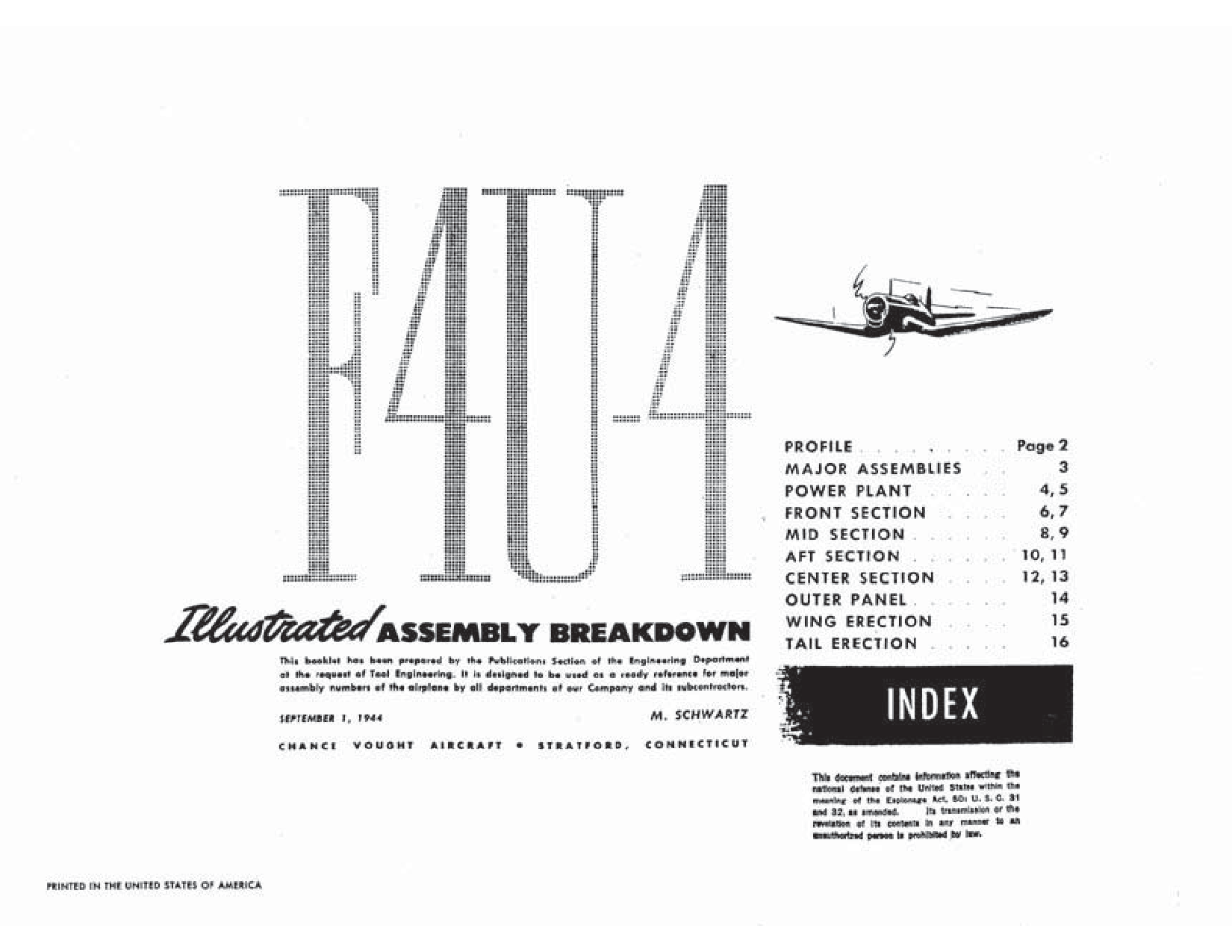 Sample page 1 from AirCorps Library document: Illustrated Assembly Breakdown - F4U-4