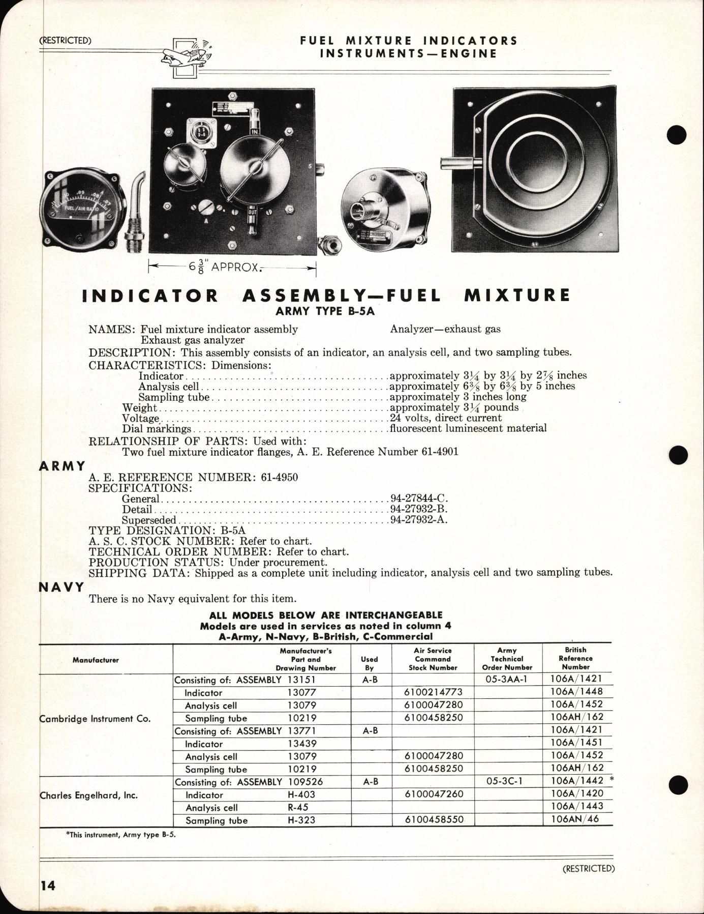 Sample page  109 from AirCorps Library document: Instruments - Index of Aeronautical Equipment - Volume 6