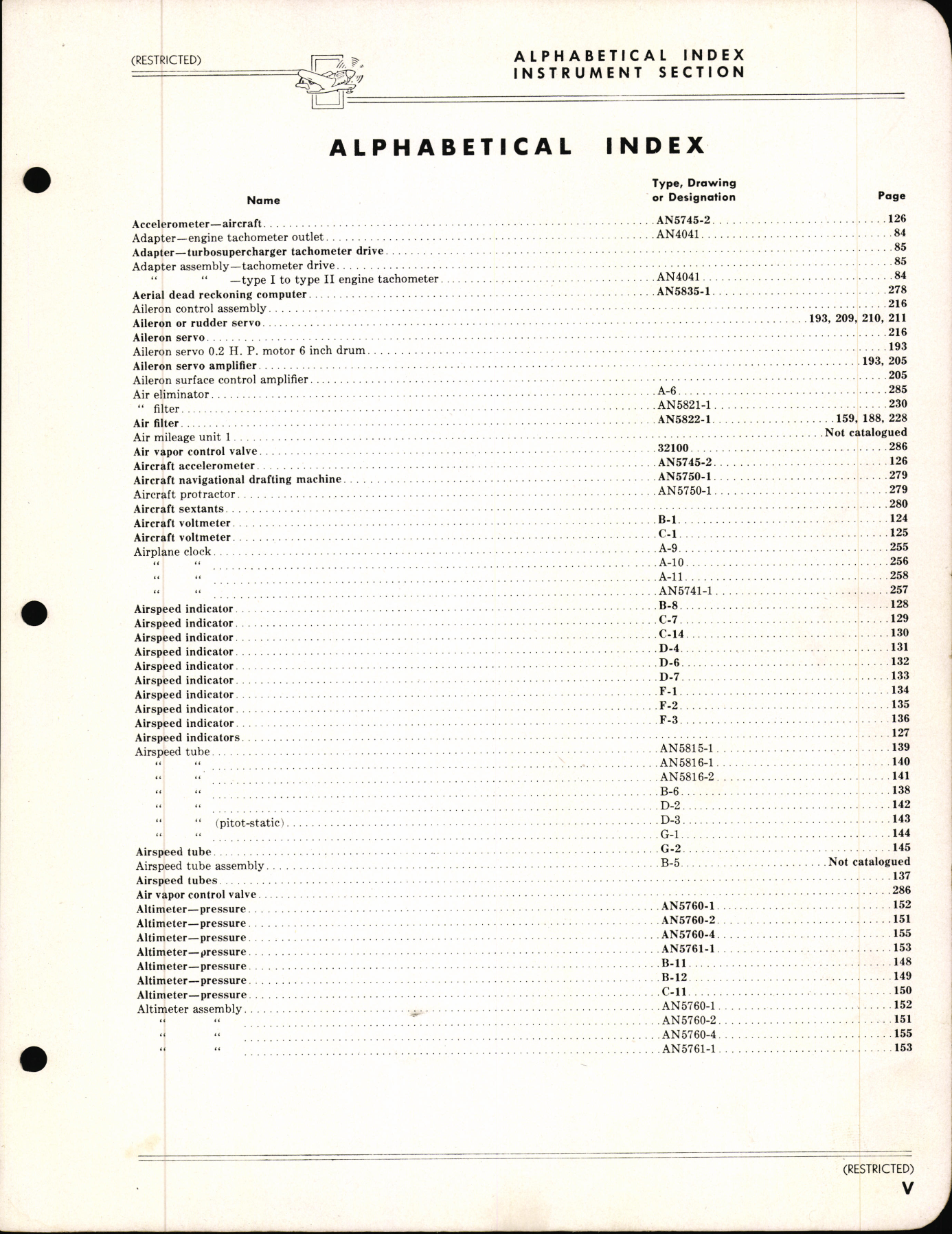 Sample page  6 from AirCorps Library document: Instruments - Index of Aeronautical Equipment - Volume 6