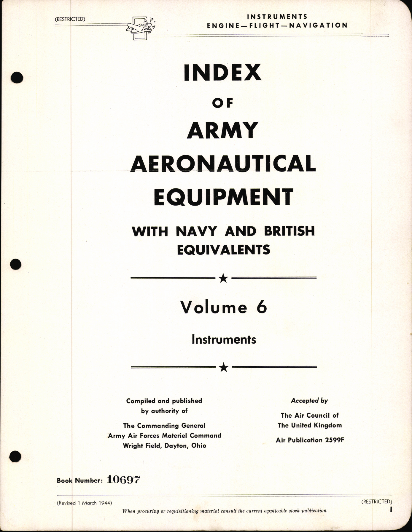 Sample page 2 from AirCorps Library document: Instruments - Index of Aeronautical Equipment - Volume 6