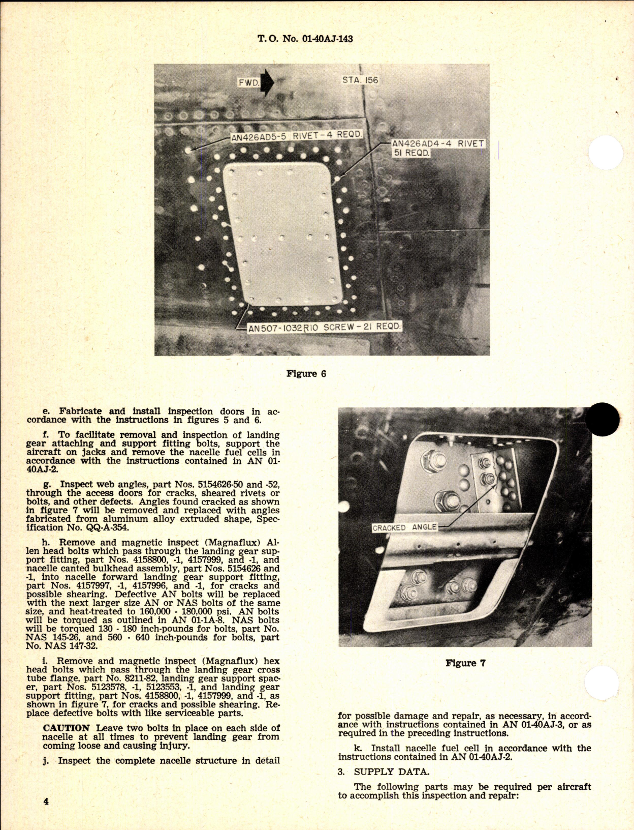 Sample page 4 from AirCorps Library document: Nacelle Structure and Main Landing Gear Attachment Fittings for B-26 