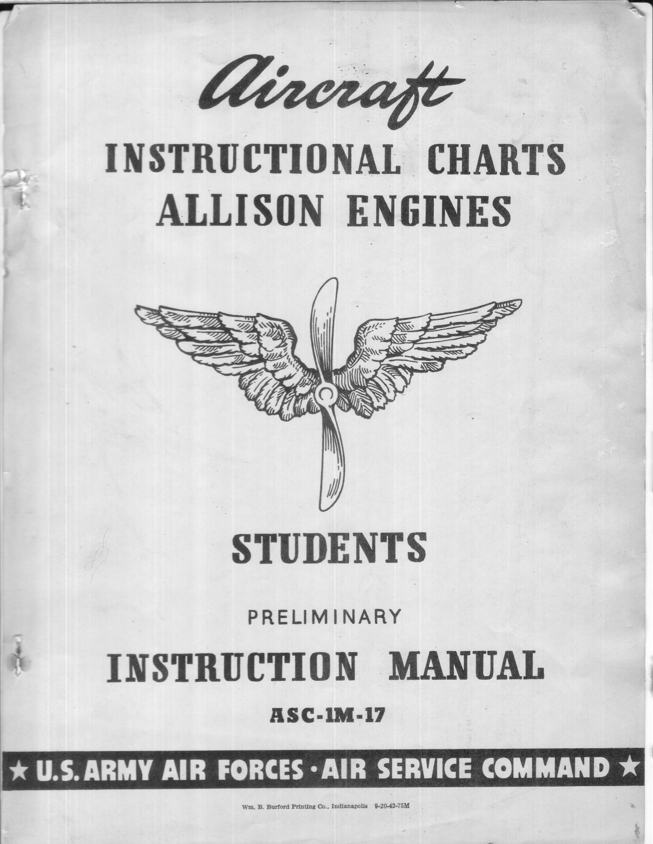 Sample page 1 from AirCorps Library document: Student Instructional Charts - Allison Engine ASC-1M-17