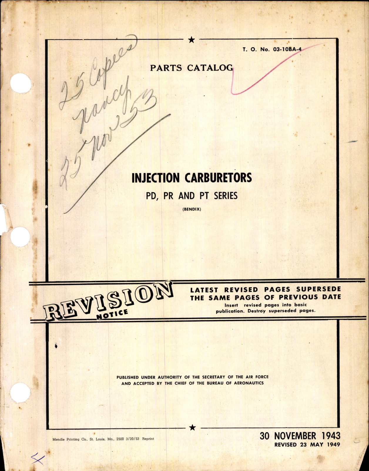 Sample page 1 from AirCorps Library document: Parts Catalog for Injection Carburetors PD, PR, and PT Series