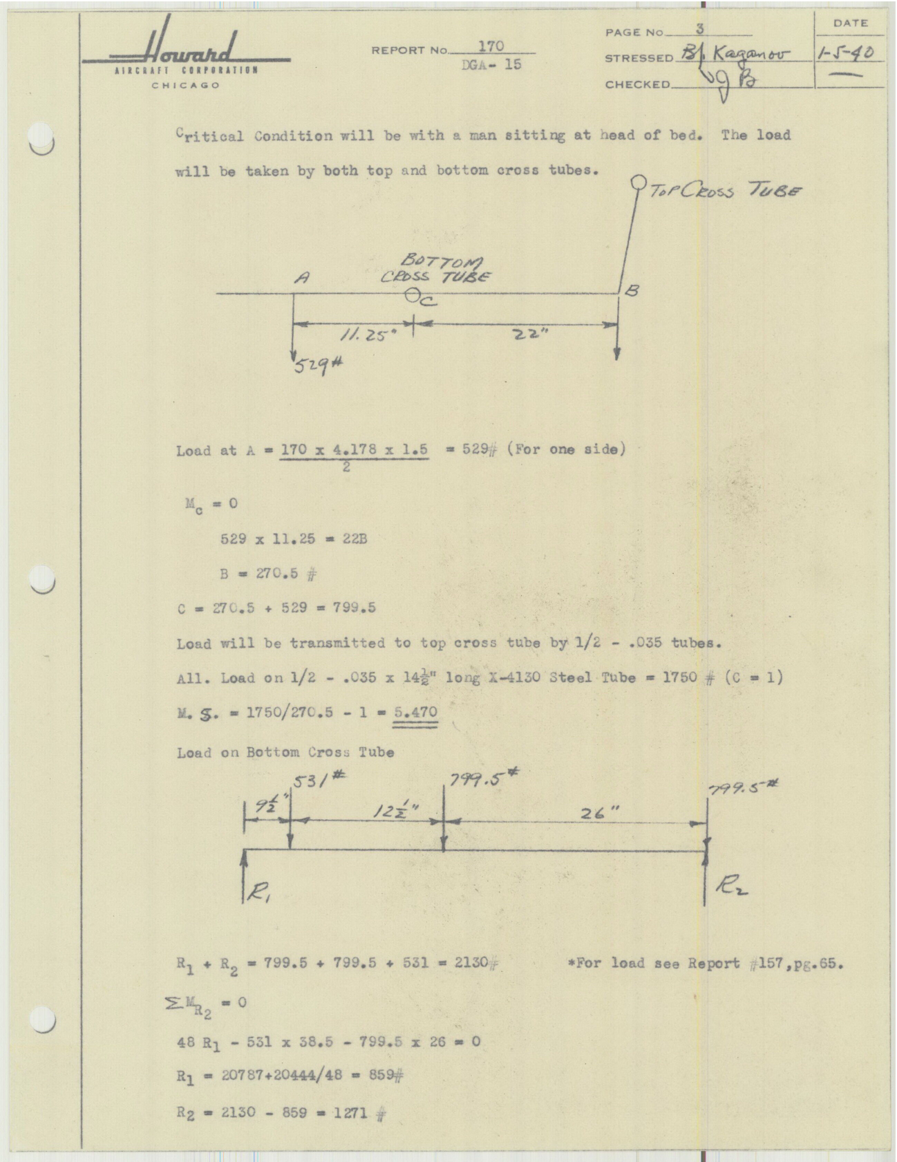 Sample page 5 from AirCorps Library document: Report 170, Investigation for Installation of Bed, DGA-15