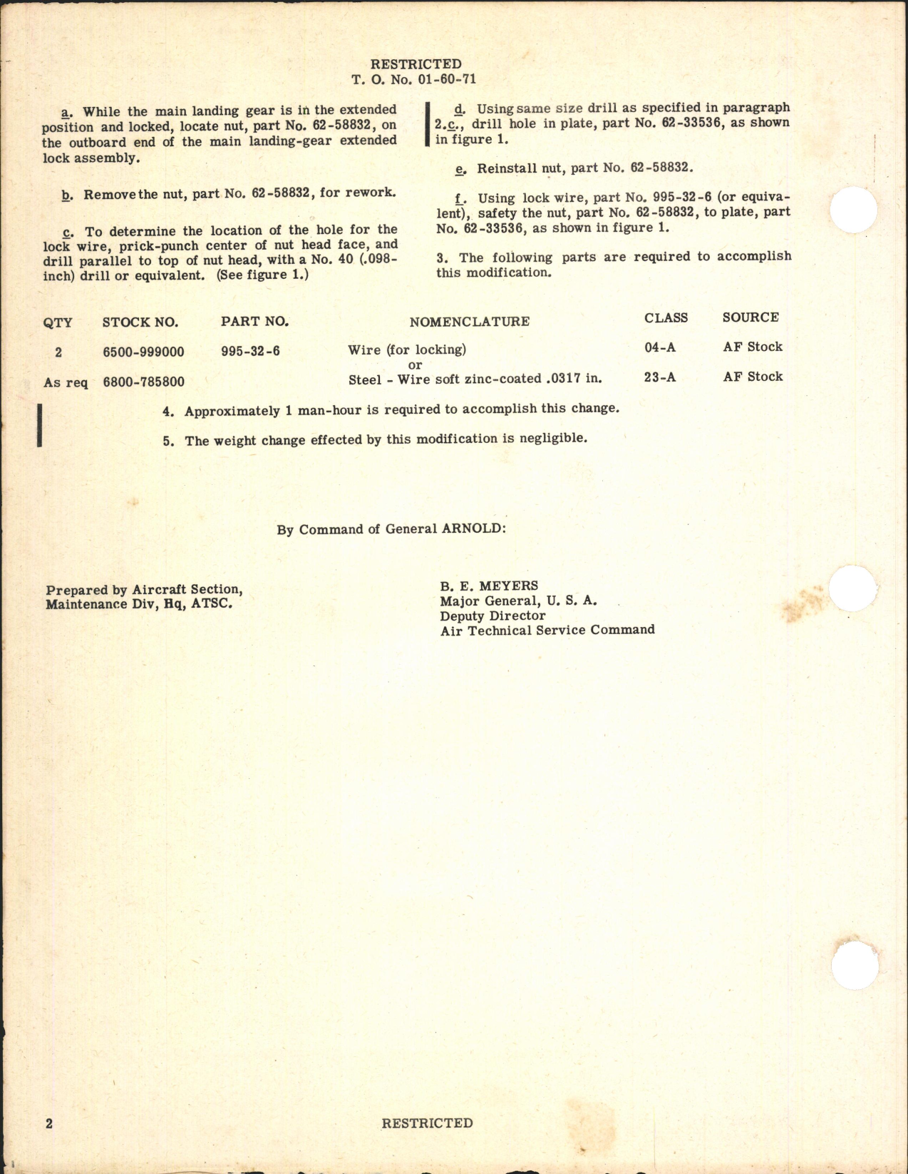 Sample page 2 from AirCorps Library document: Installation of Lock Assembly - Main Landing Gear 
