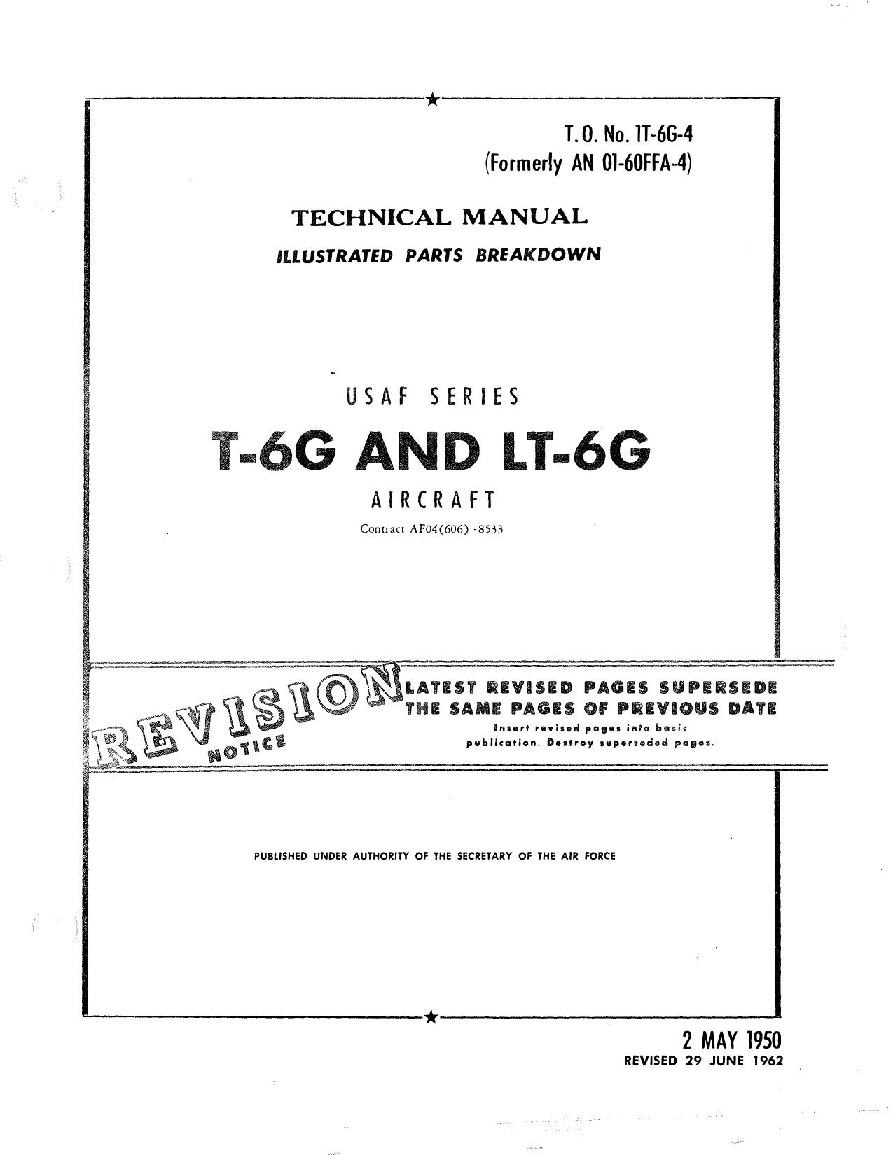 Sample page 1 from AirCorps Library document: Illustrated Parts Breakdown - T-6G & LT-6G