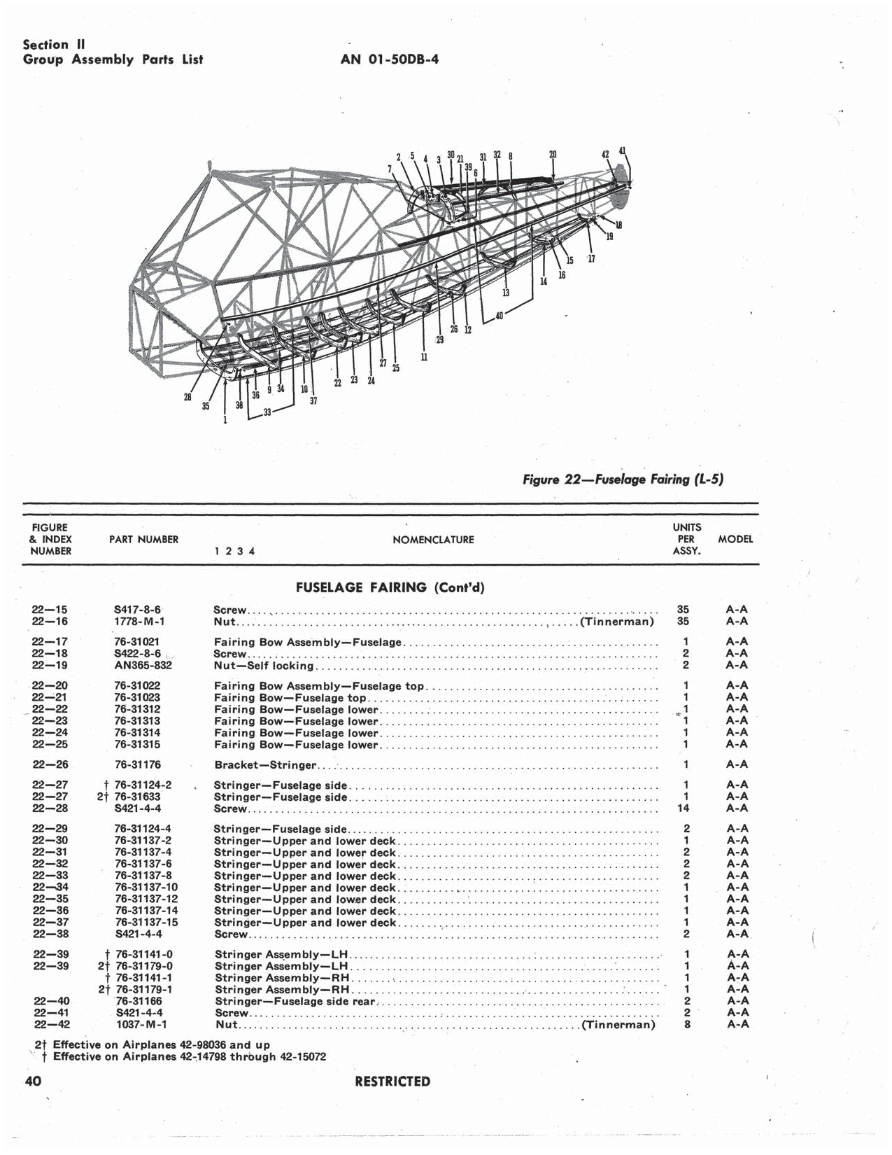 Sample page 44 from AirCorps Library document: Illustrated Parts Breakdown - L-5, OY-1, OY-2