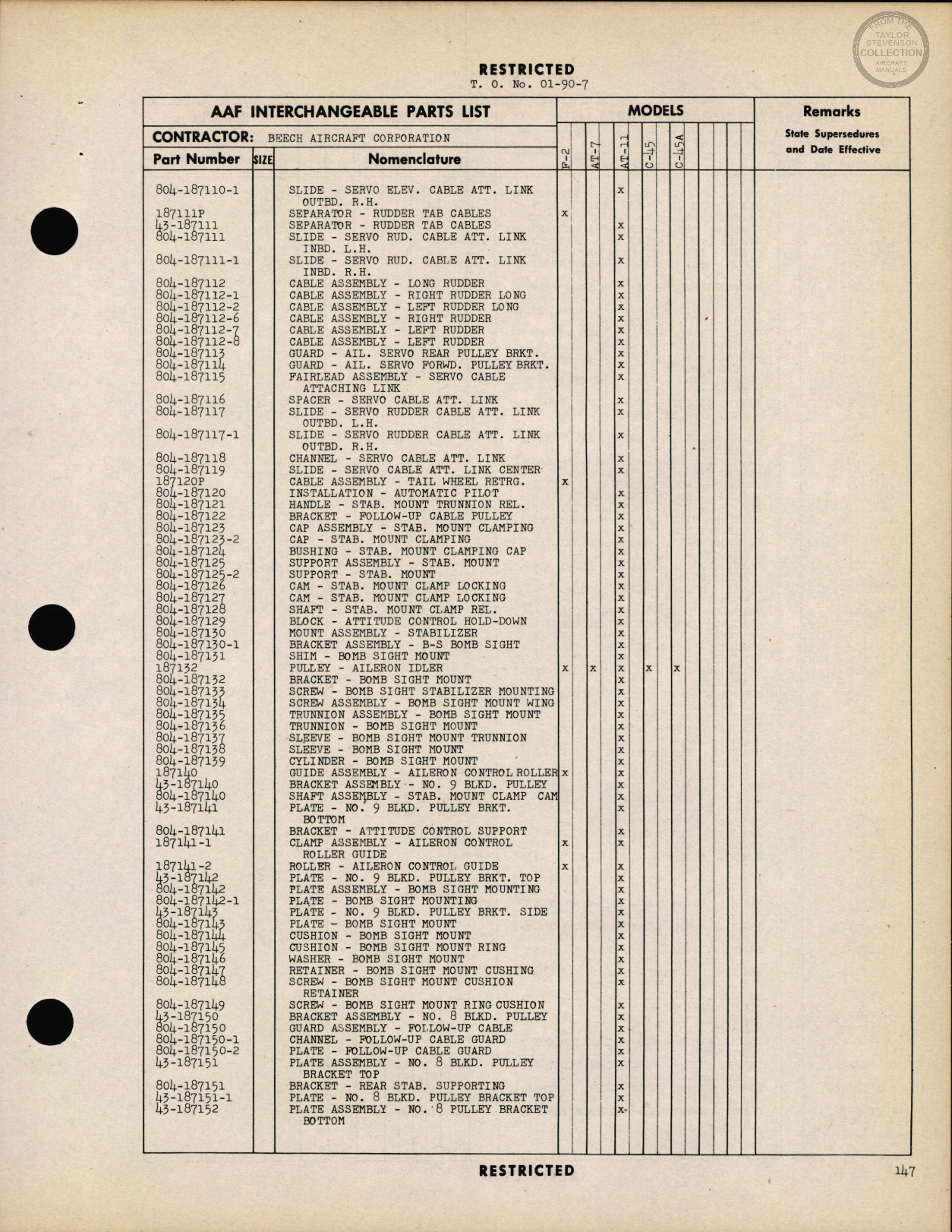 Sample page 149 from AirCorps Library document: Interchangeable Parts Catalog, AF-2, AT-7, AT-11, C-45