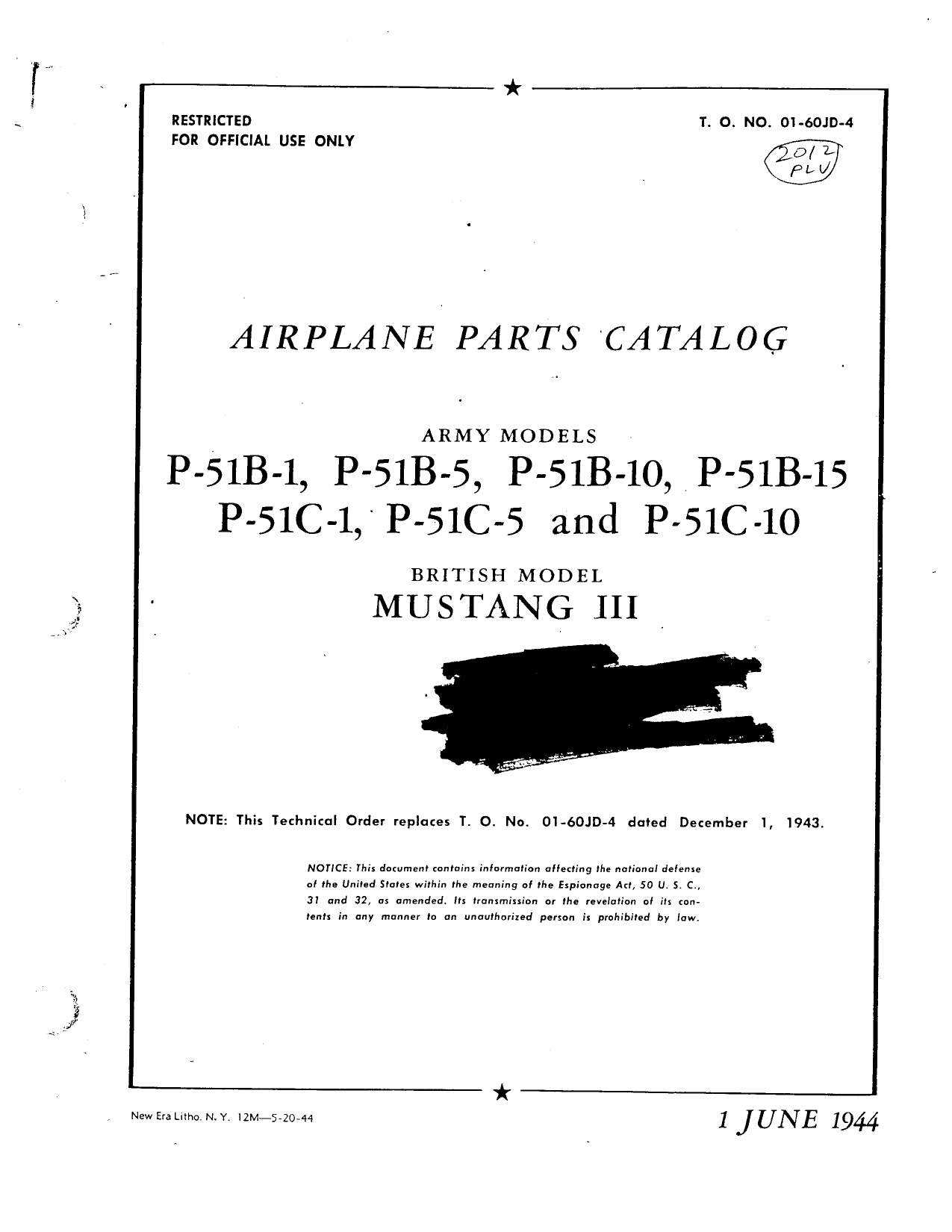 Sample page 1 from AirCorps Library document: Parts Catalog for P-51B-1, P-51B-5, P-51B-10, P-51B-15, P-51C-1, P-51C-5, and P-51C-10