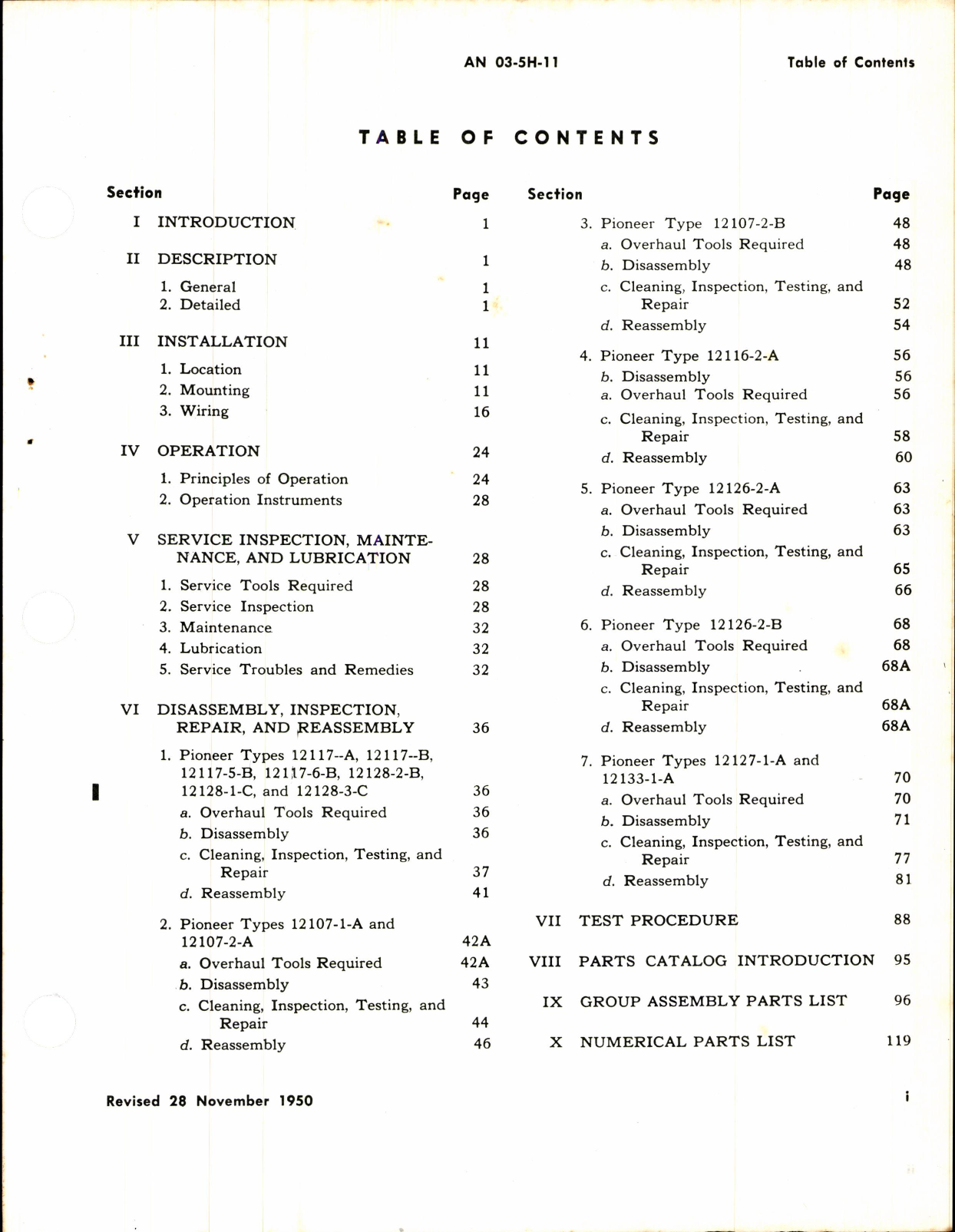 Sample page 3 from AirCorps Library document: Instructions w Parts Catalog for Inverters Pioneer Types