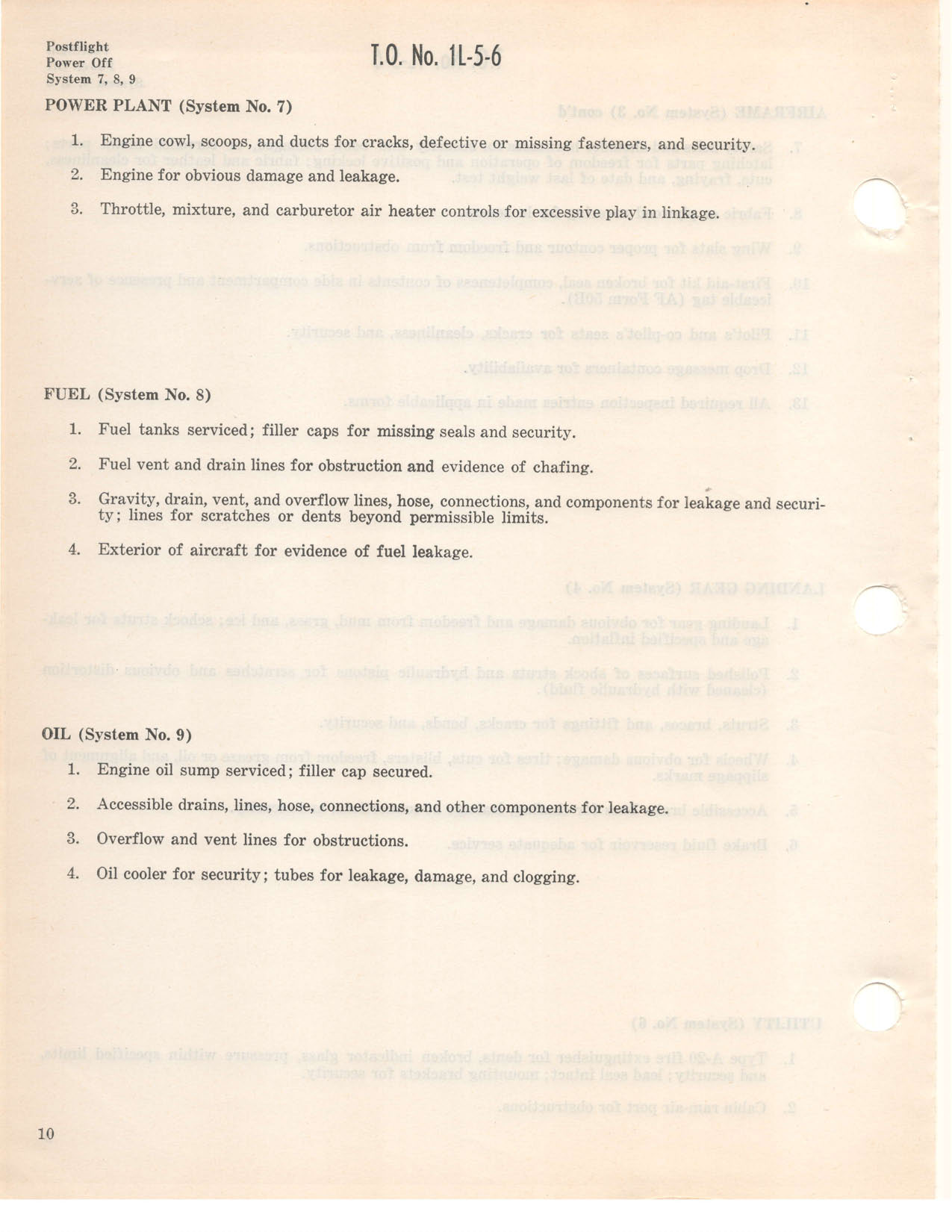 Sample page 14 from AirCorps Library document: Inspection Requirements - L-5, OY-1, OY-2