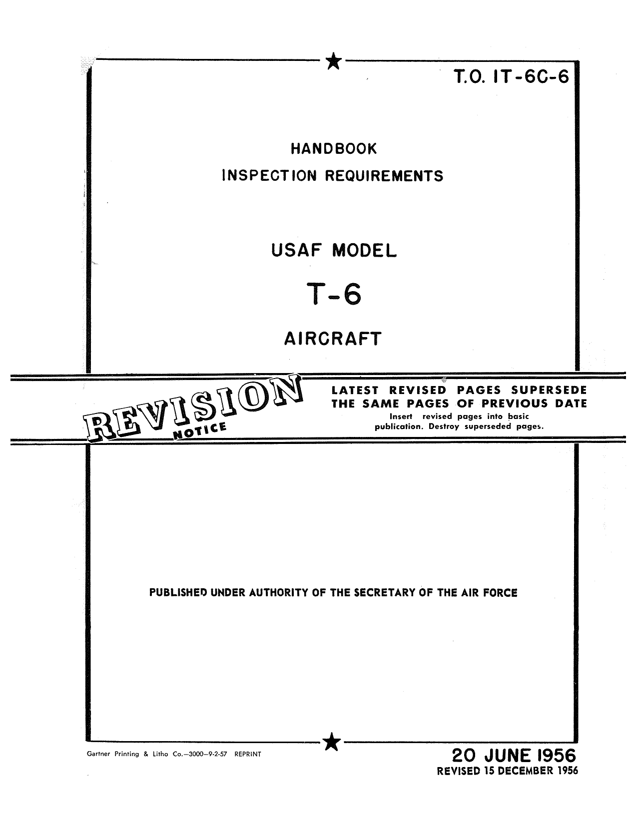 Sample page 1 from AirCorps Library document: Inspection Requirements T-6