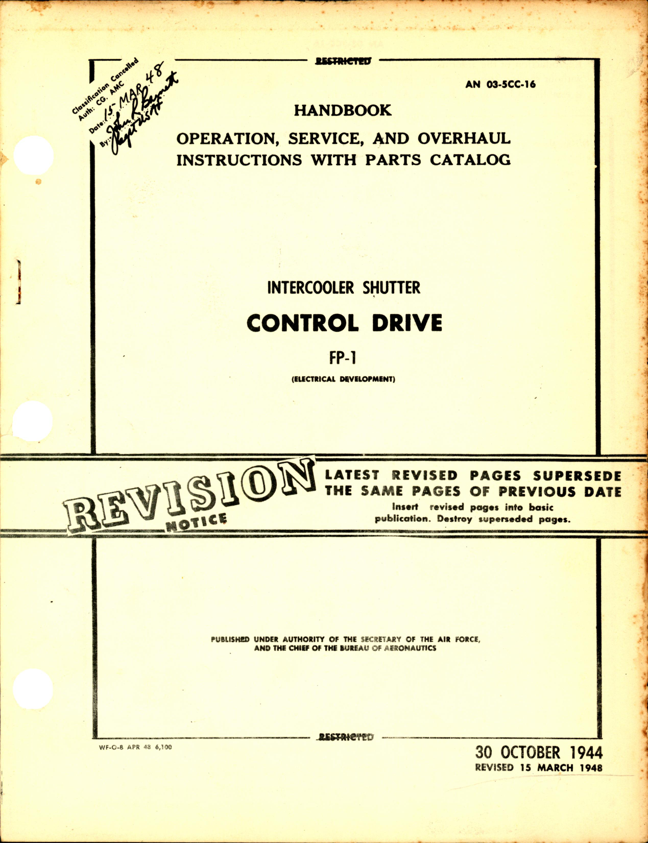 Sample page 1 from AirCorps Library document: Intercooler Shutter Control Drive FP-1