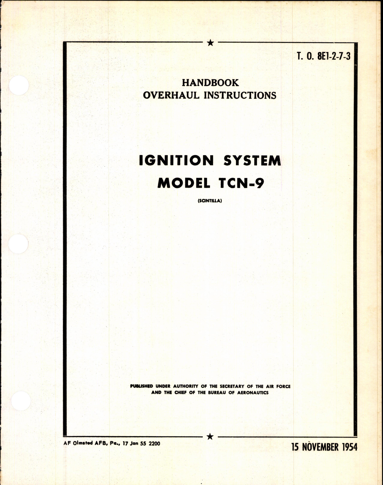 Sample page 1 from AirCorps Library document: Overhaul Instructions for Ignition System Model TCN-9