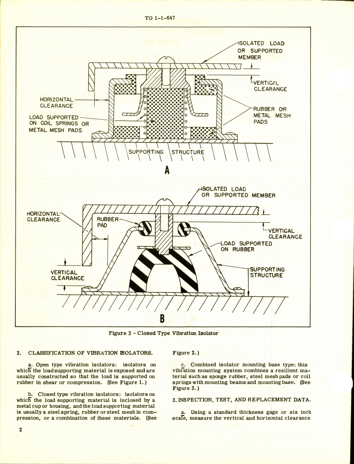 Sample page 2 from AirCorps Library document: Inspection Test and Replacement of Vibration Isolators on Equipment